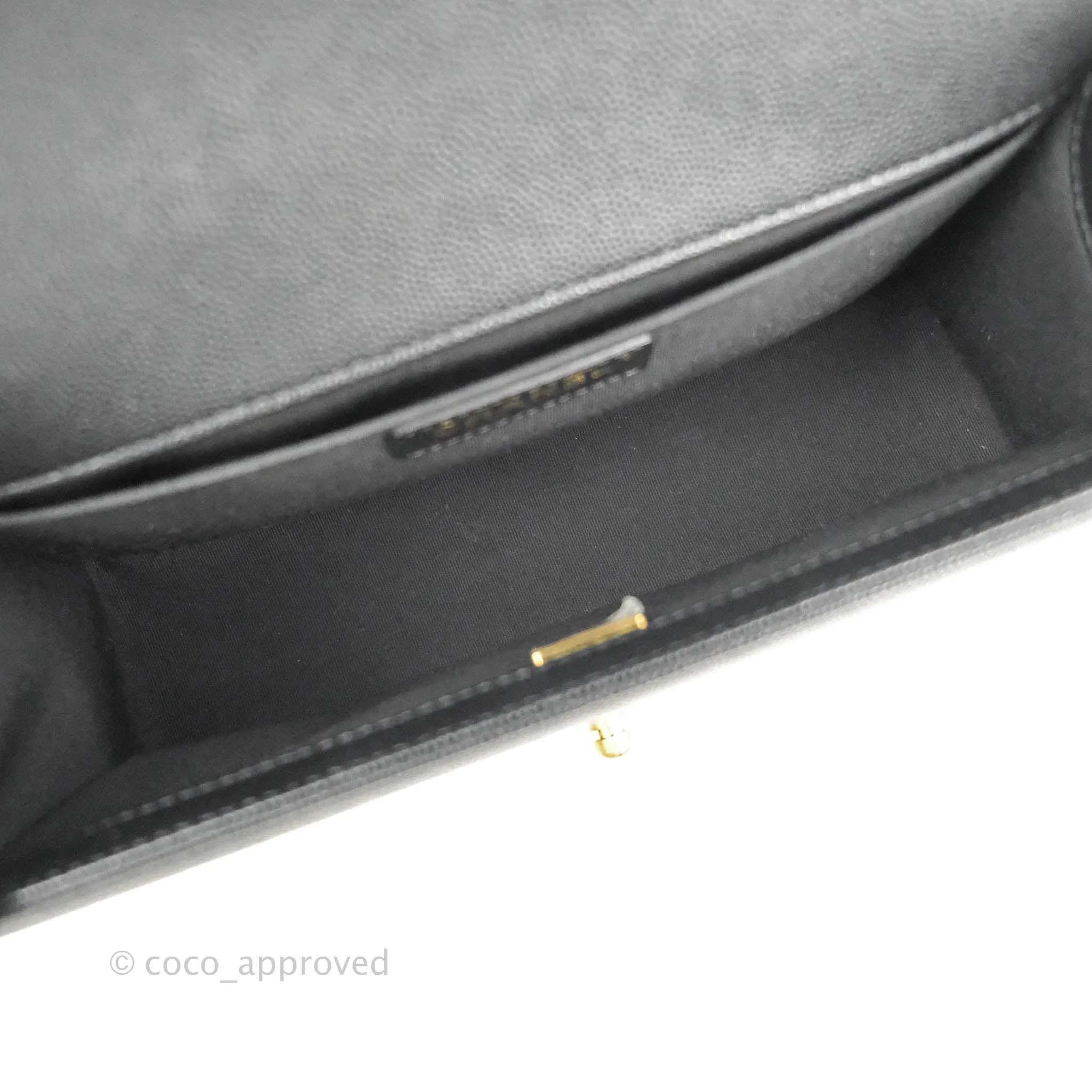 Chanel Quilted Medium Boy Black Caviar Aged Gold Hardware