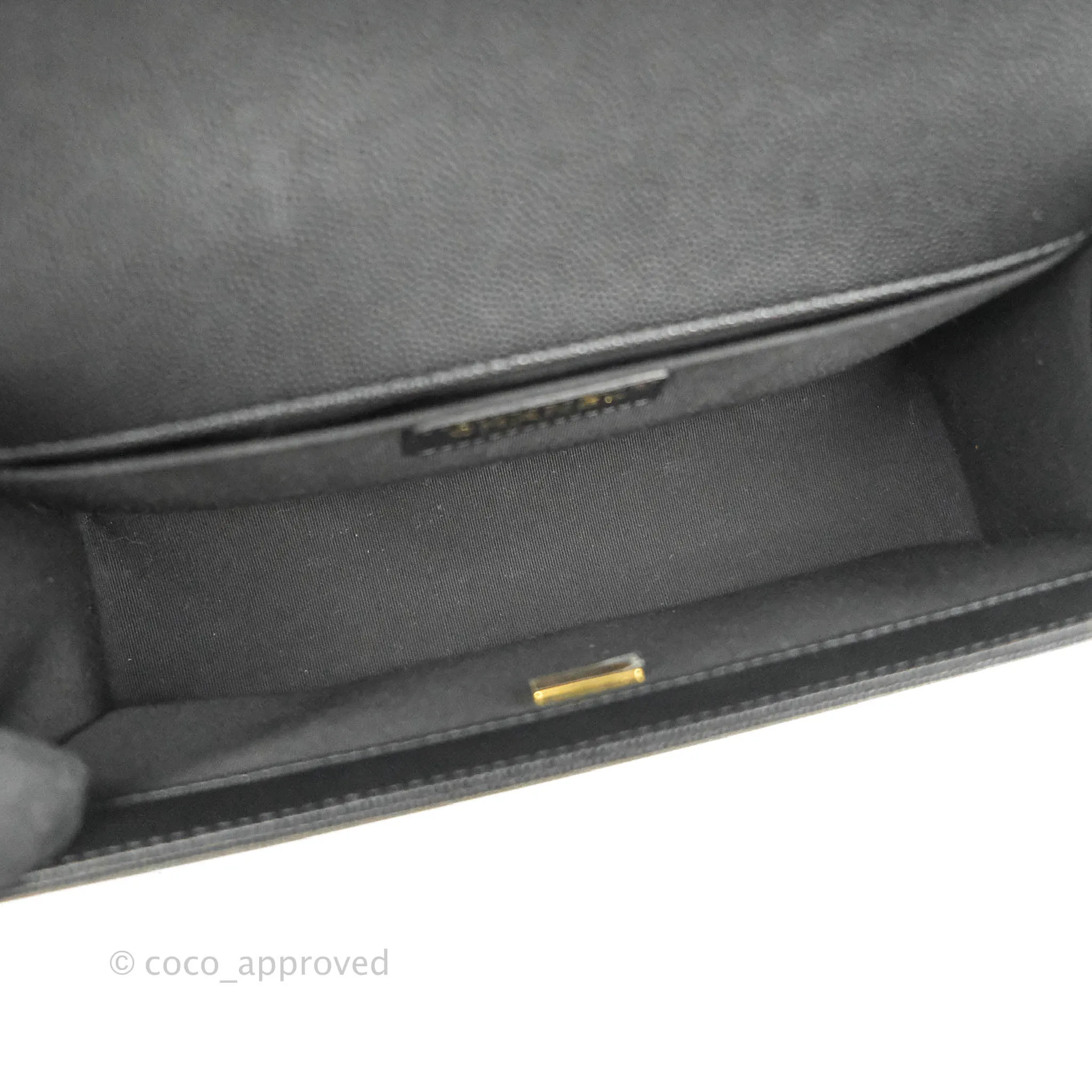 Chanel Quilted Medium Boy Black Caviar Aged Gold Hardware