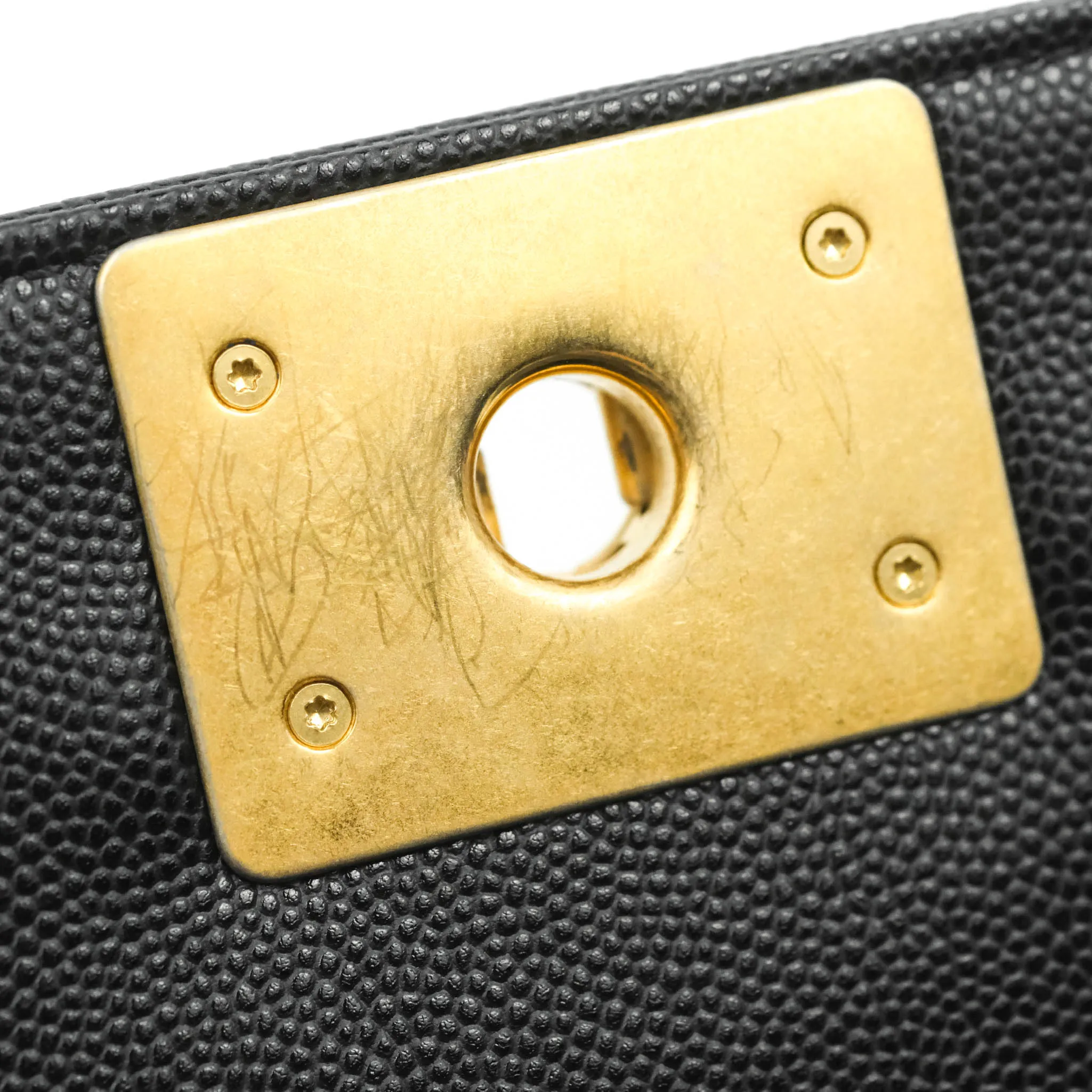 Chanel Quilted Medium Boy Black Caviar Aged Gold Hardware