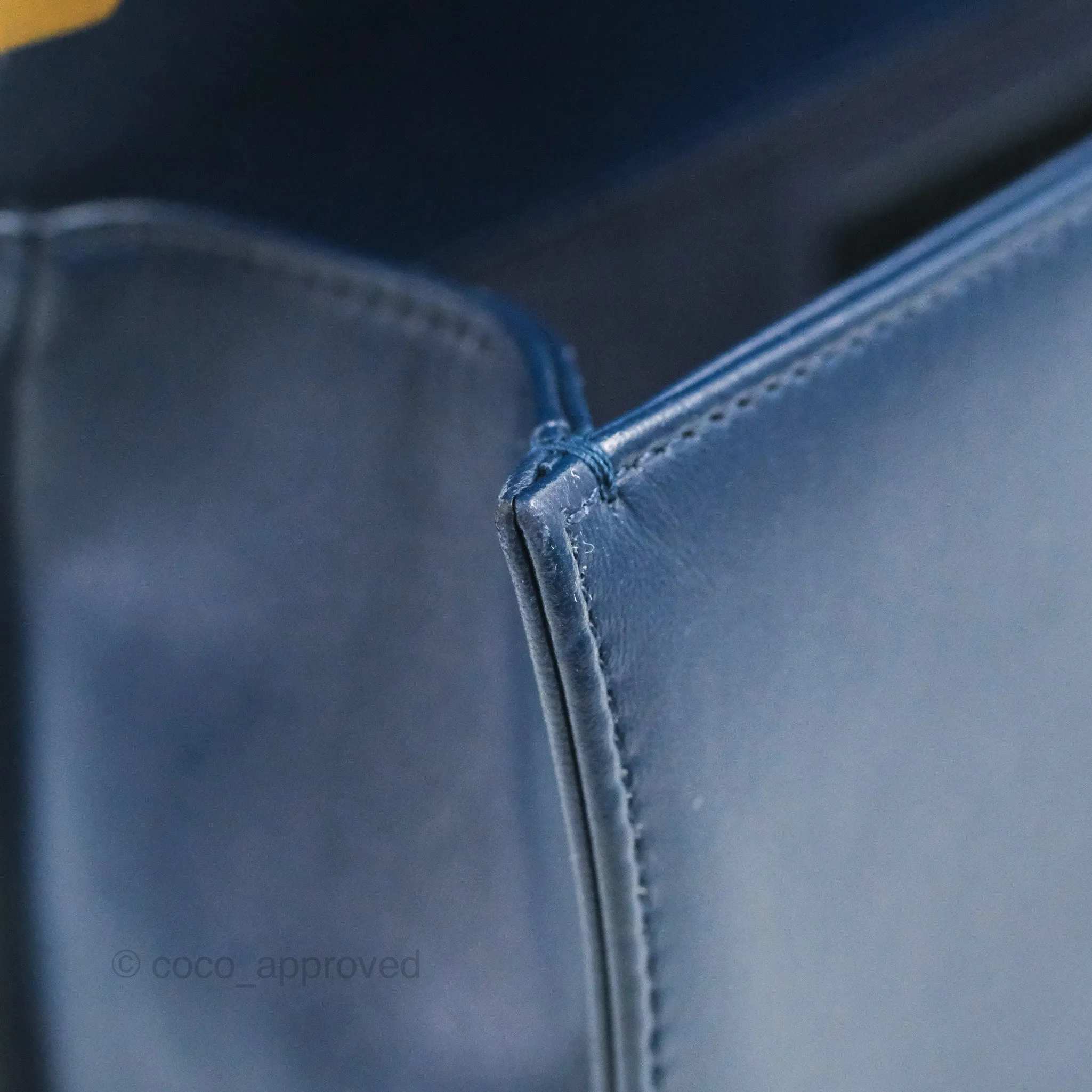 Chanel Quilted Medium Boy Navy Lambskin Aged Gold Hardware