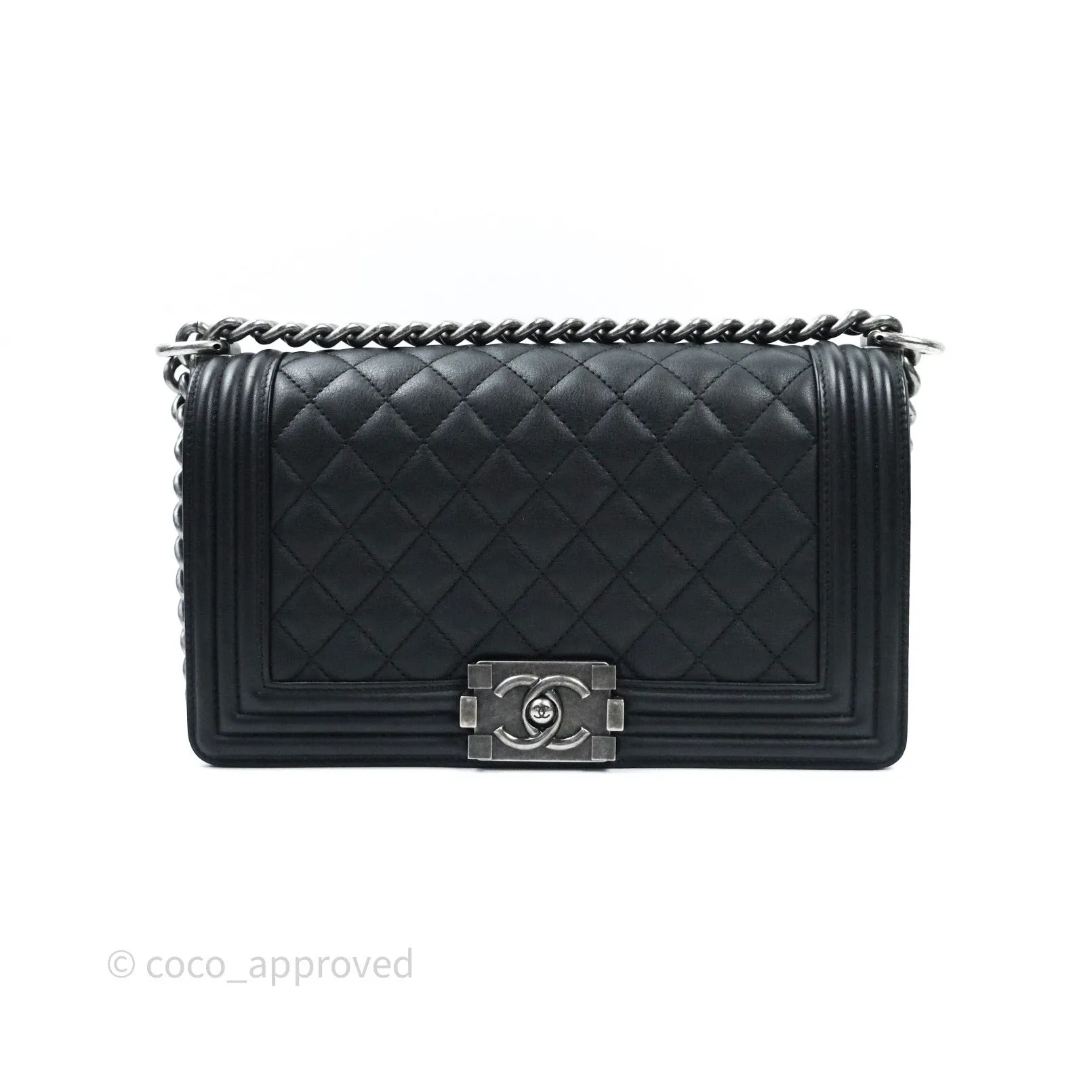 Chanel Quilted Medium Calfskin Boy Flap Ruthenium Hardware