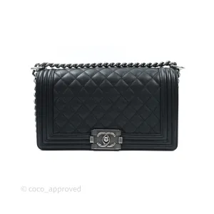 Chanel Quilted Medium Calfskin Boy Flap Ruthenium Hardware