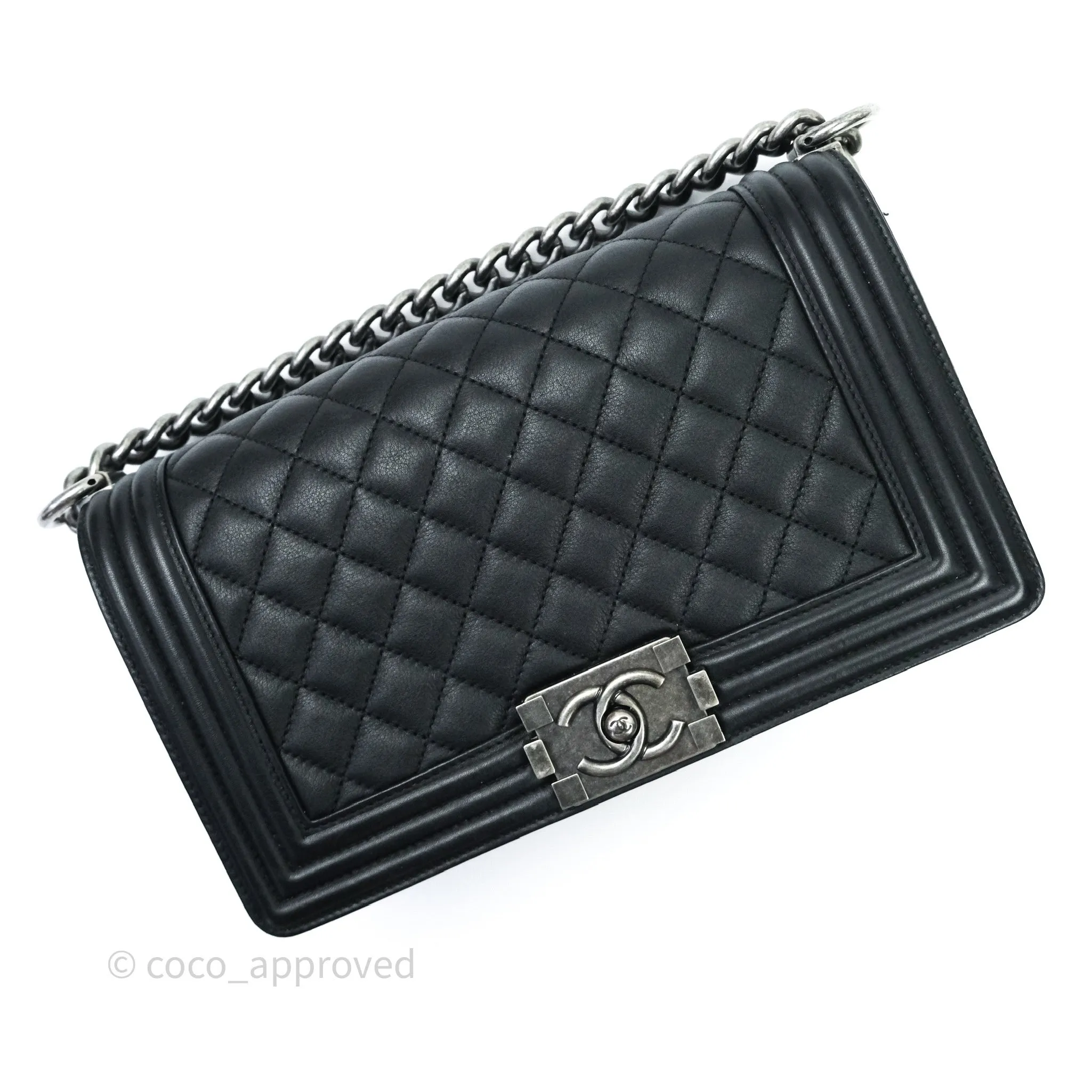 Chanel Quilted Medium Calfskin Boy Flap Ruthenium Hardware