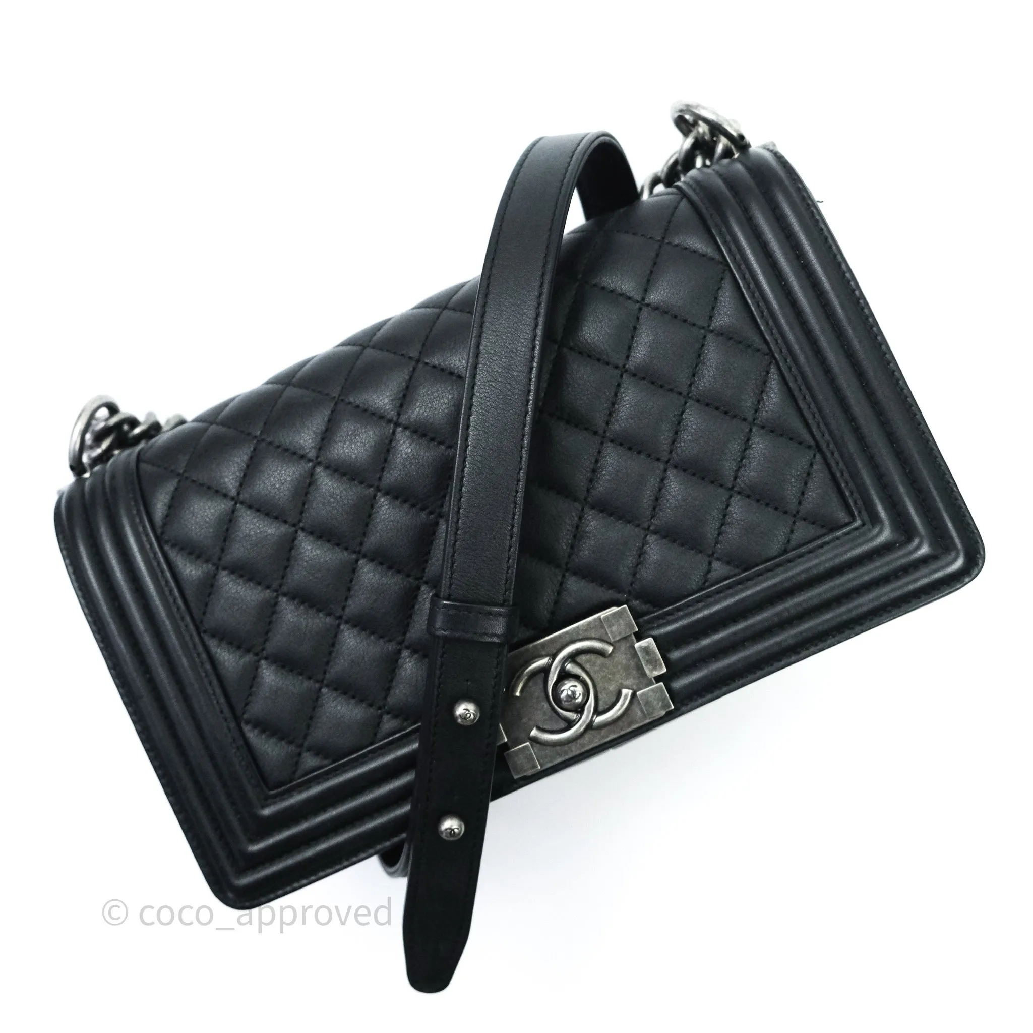Chanel Quilted Medium Calfskin Boy Flap Ruthenium Hardware
