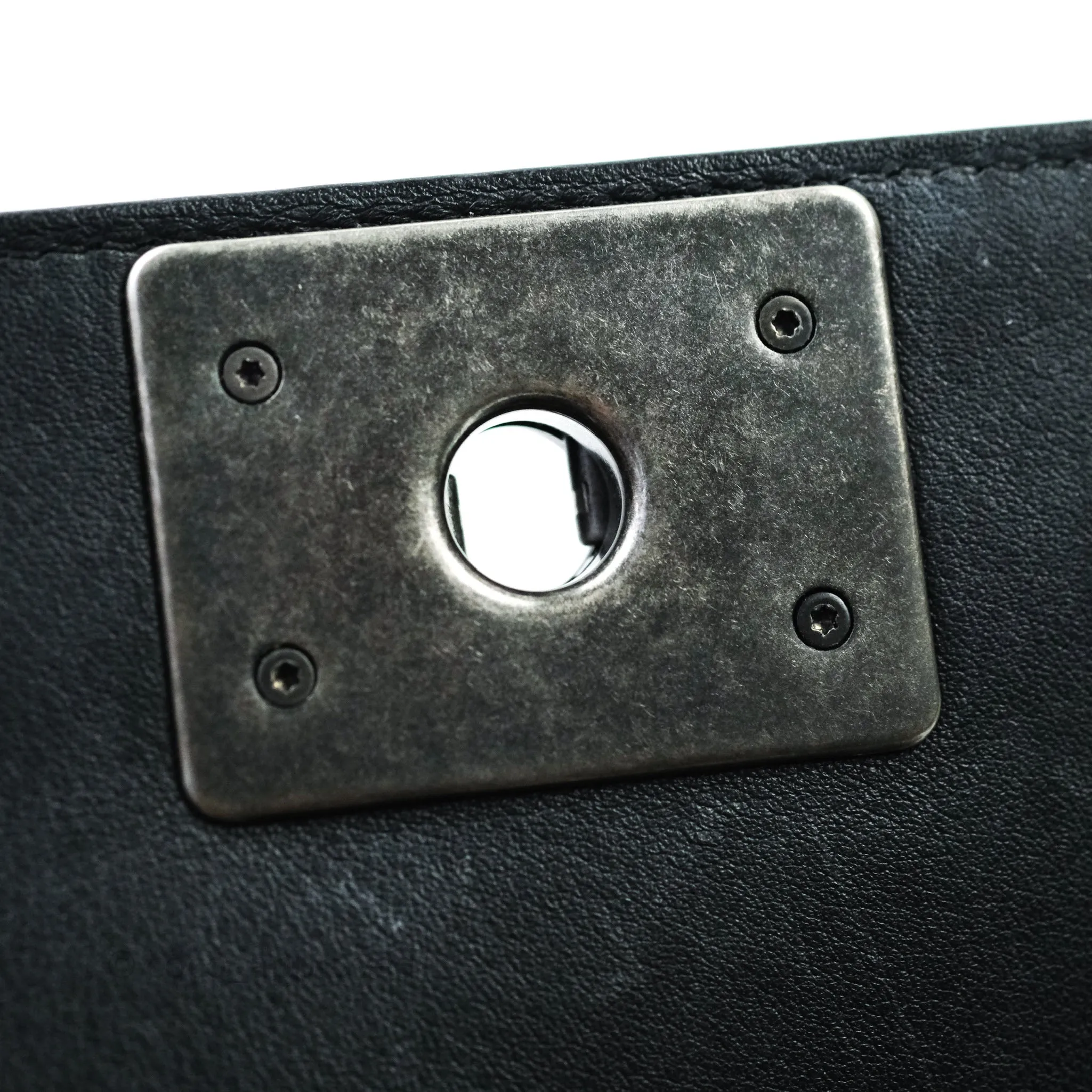 Chanel Quilted Medium Calfskin Boy Flap Ruthenium Hardware