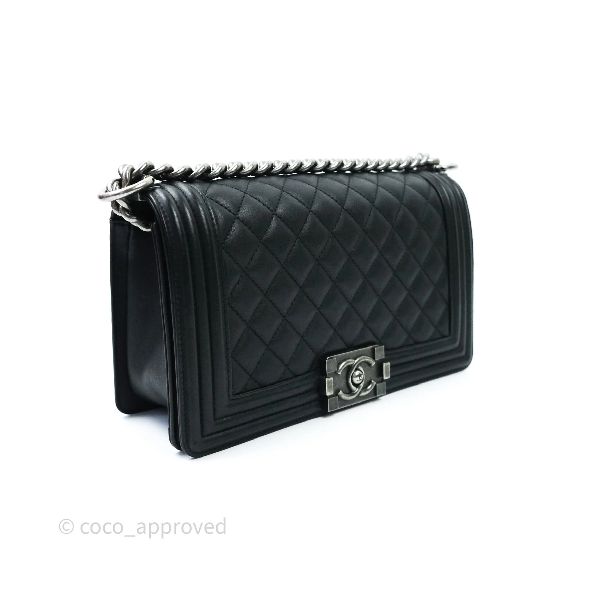 Chanel Quilted Medium Calfskin Boy Flap Ruthenium Hardware