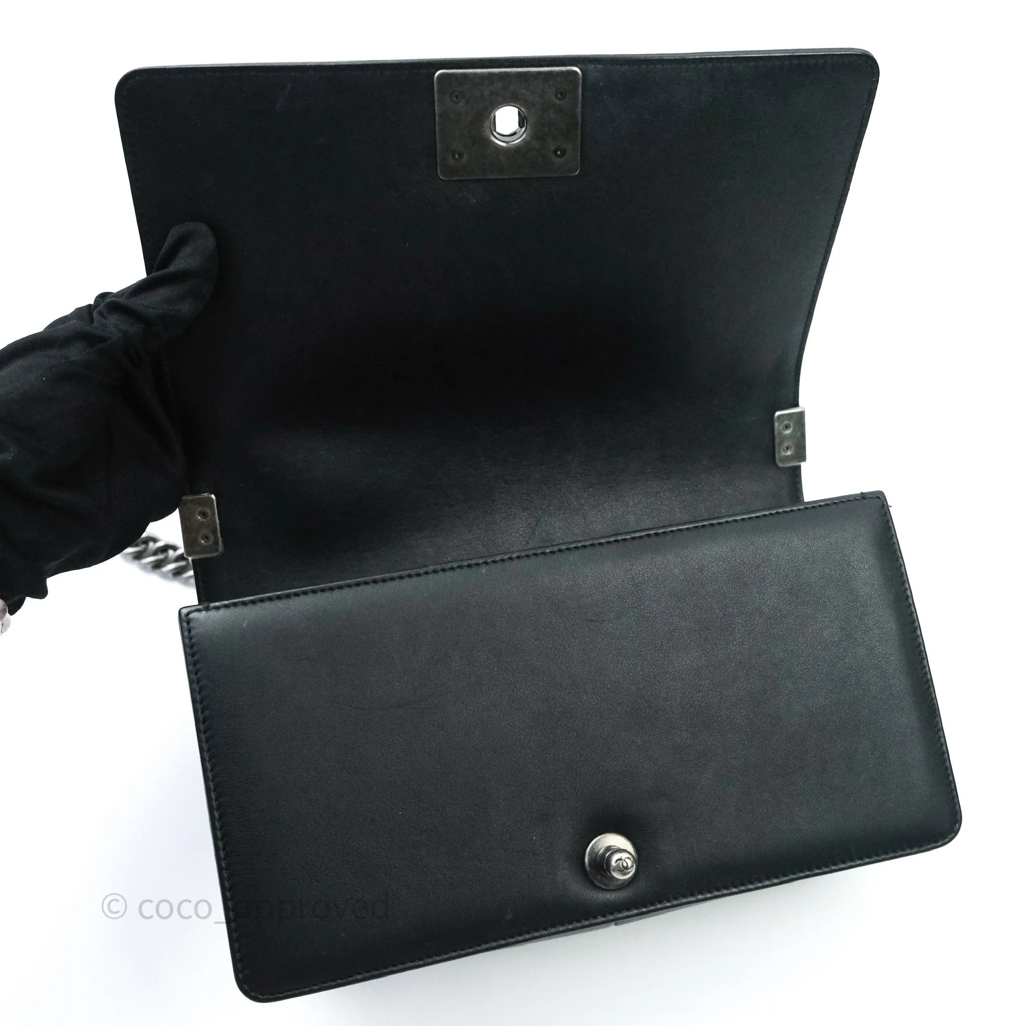 Chanel Quilted Medium Calfskin Boy Flap Ruthenium Hardware
