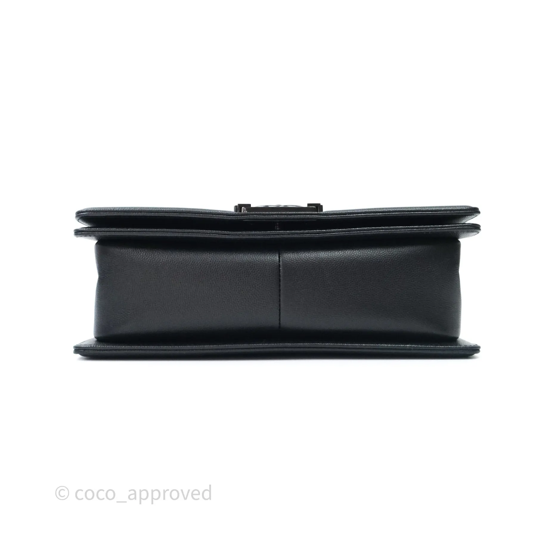 Chanel Quilted Medium Caviar Boy Flap So Black Hardware
