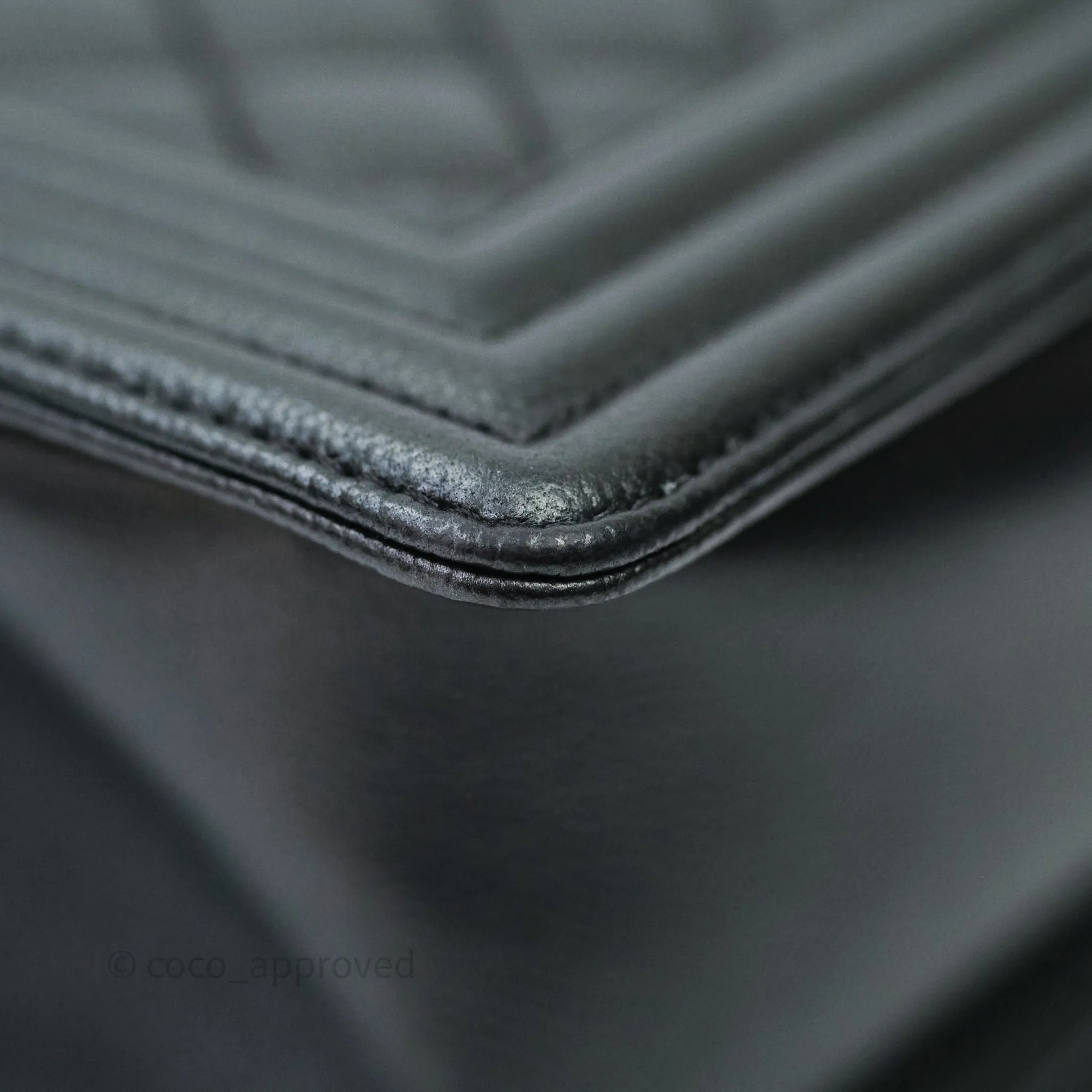 Chanel Quilted Medium Caviar Boy Flap So Black Hardware