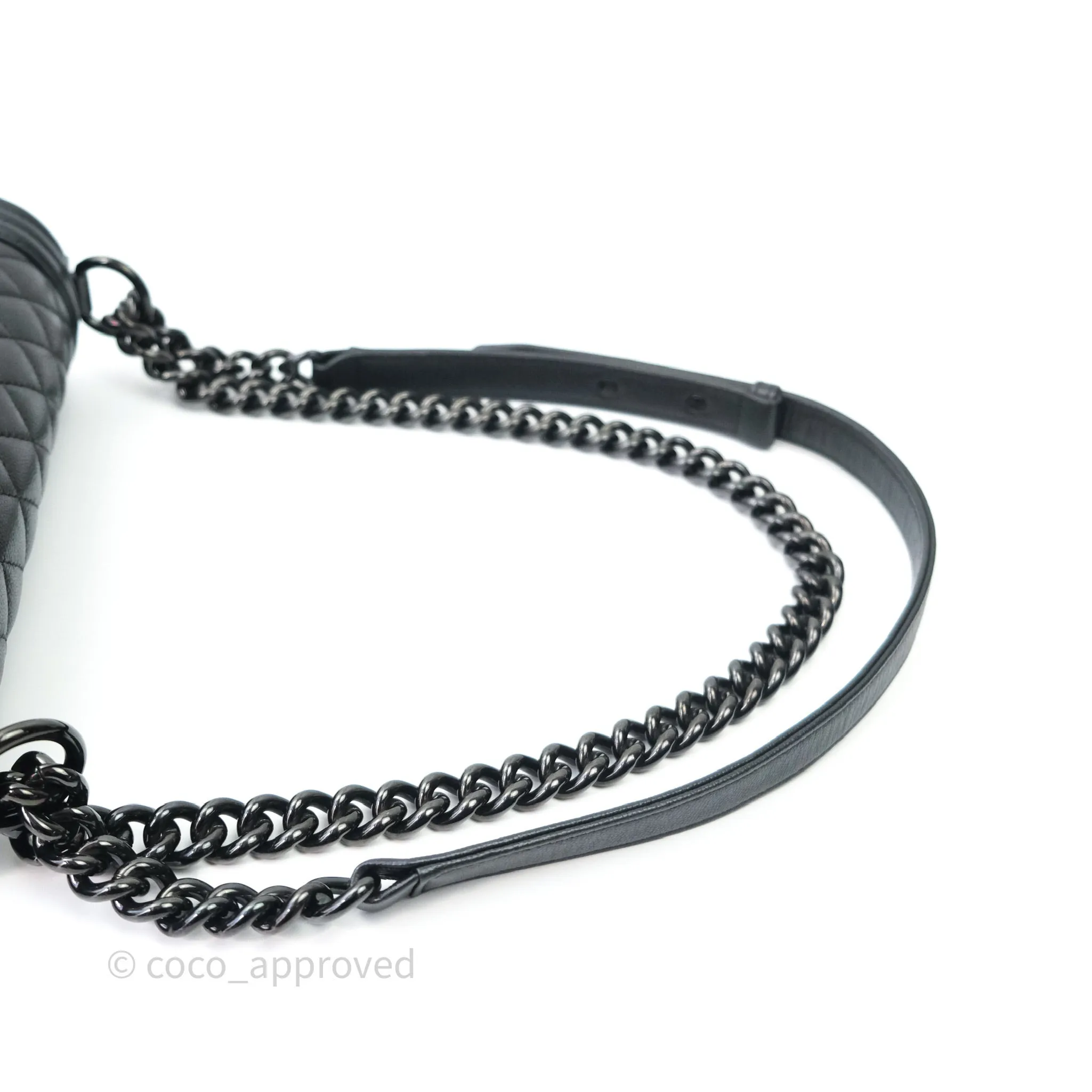 Chanel Quilted Medium Caviar Boy Flap So Black Hardware