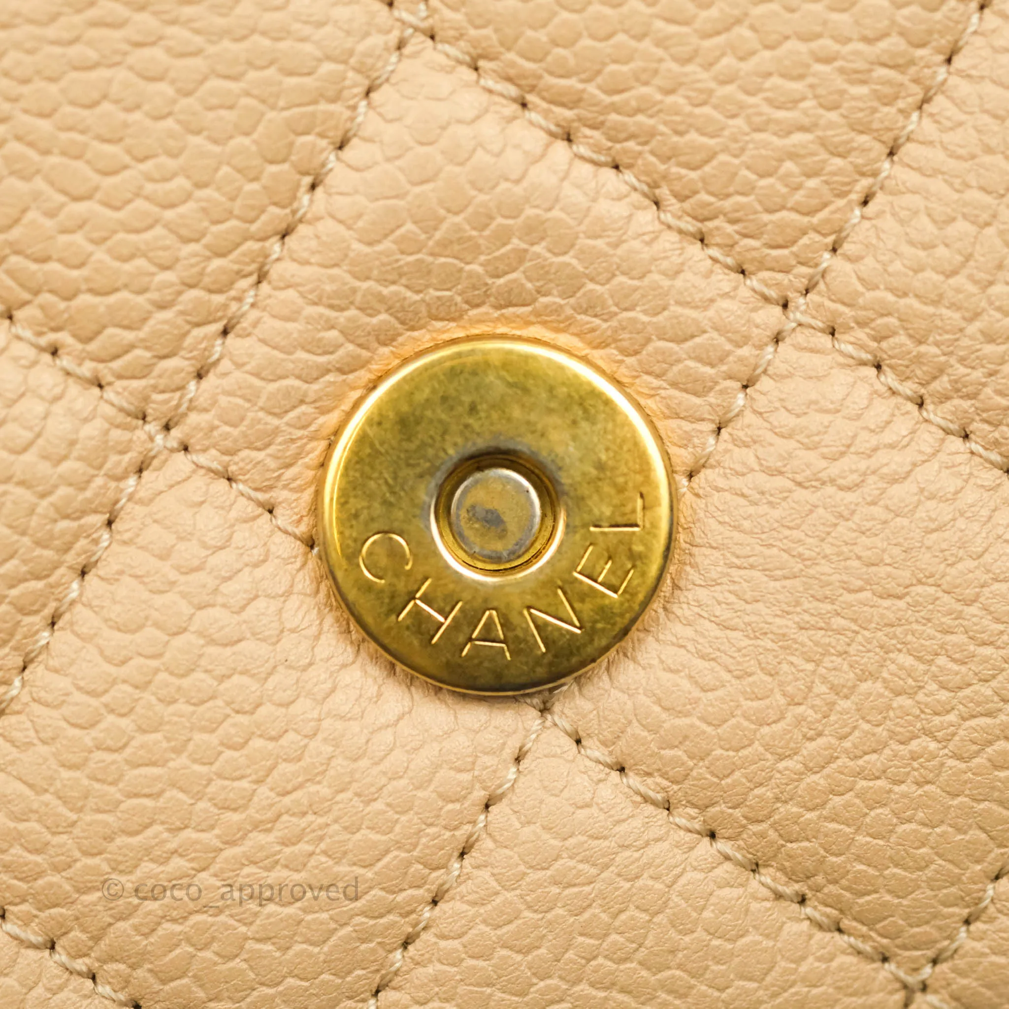 Chanel Quilted Medium CC Filigree Flap Beige Black Caviar