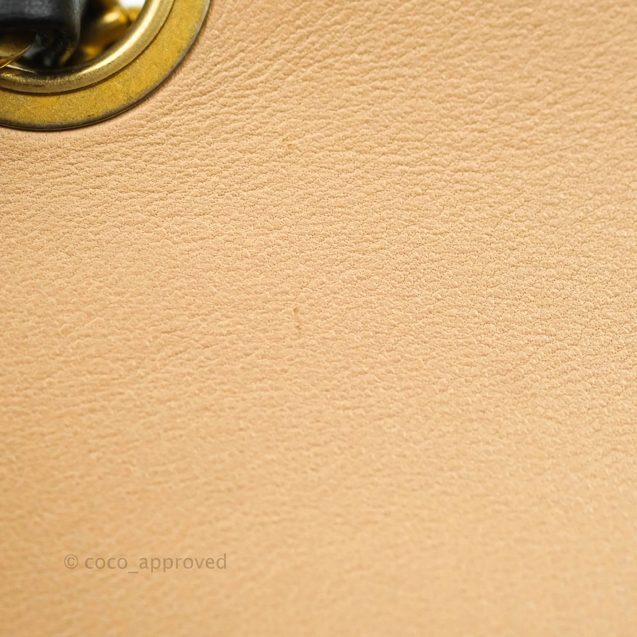 Chanel Quilted Medium CC Filigree Flap Beige Black Caviar