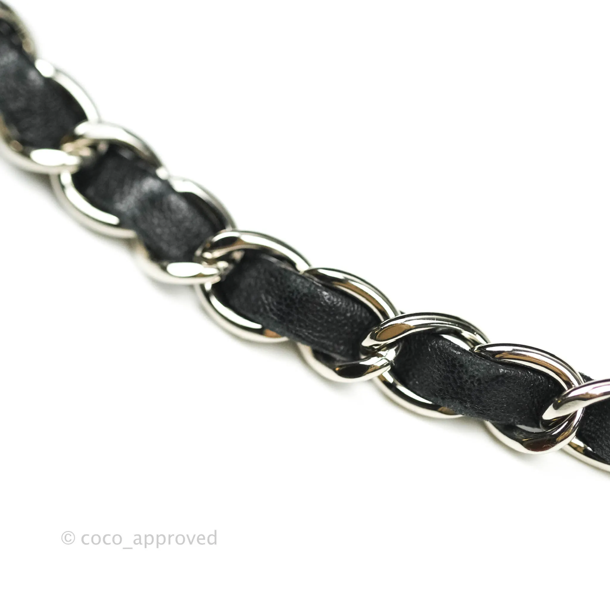 Chanel Quilted Mini Rectangular Black Lambskin Silver Hardware