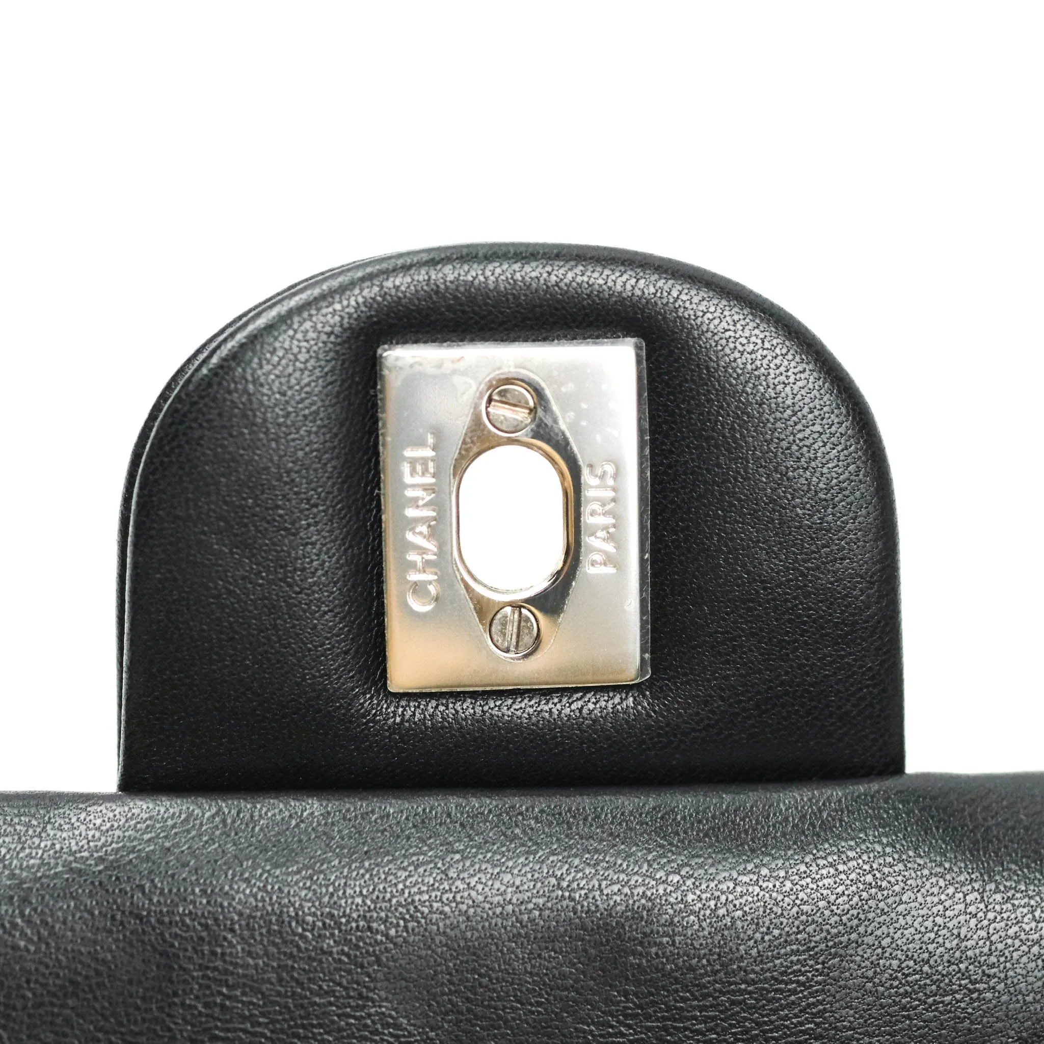 Chanel Quilted Mini Rectangular Black Lambskin Silver Hardware