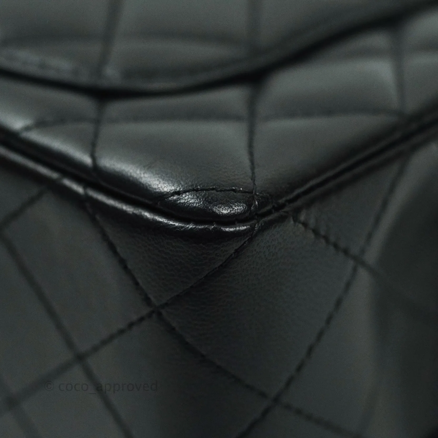 Chanel Quilted Mini Rectangular Black Lambskin Silver Hardware