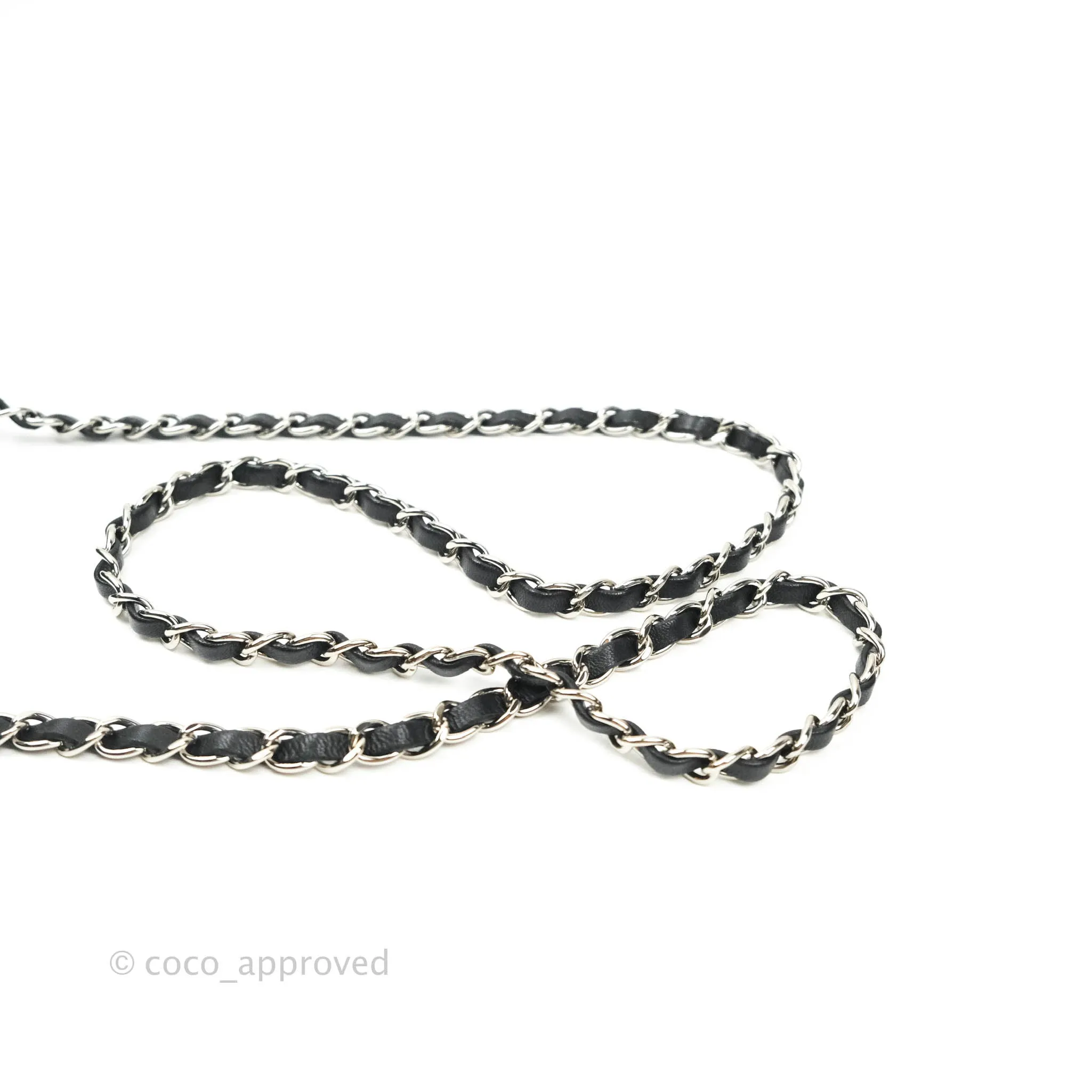 Chanel Quilted Mini Rectangular Black Lambskin Silver Hardware