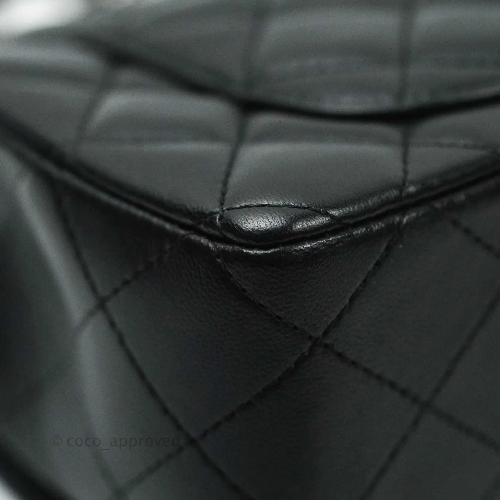 Chanel Quilted Mini Rectangular Black Lambskin Silver Hardware