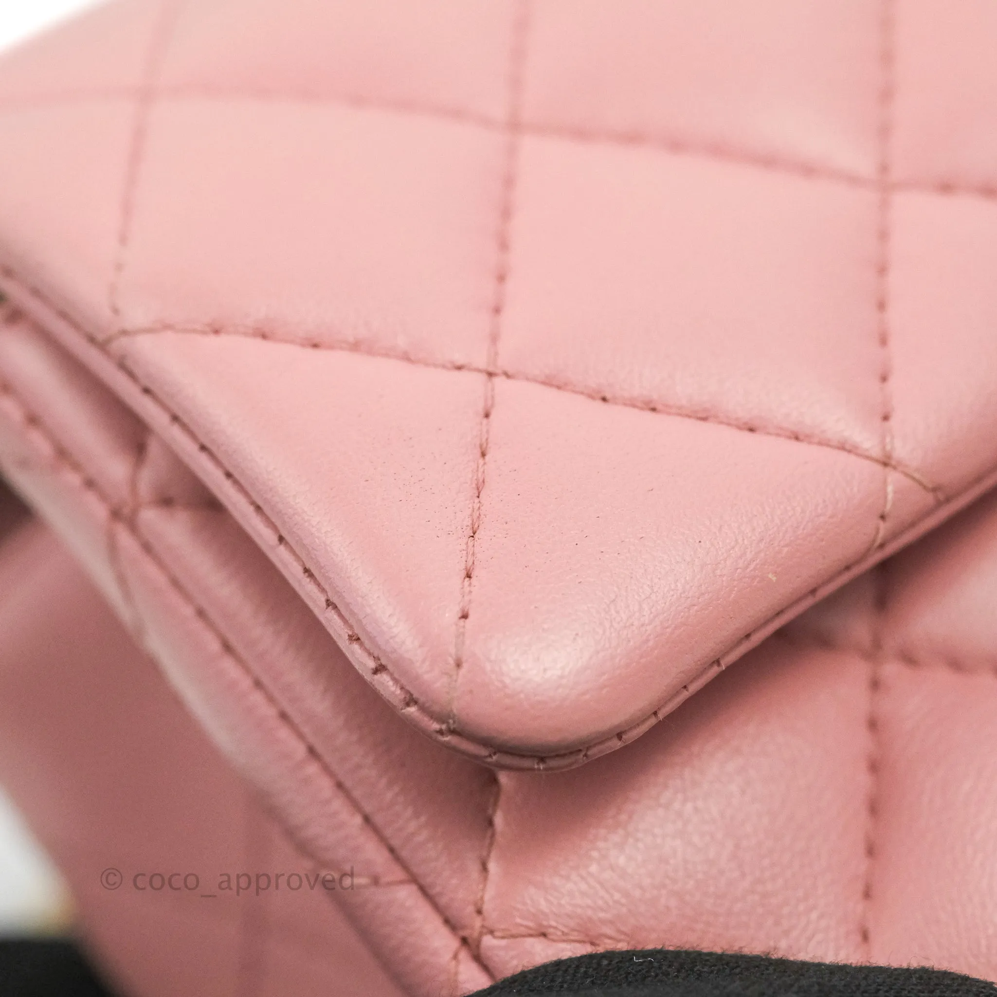 Chanel Quilted Mini Rectangular Flap Pink Lambskin Gold Hardware