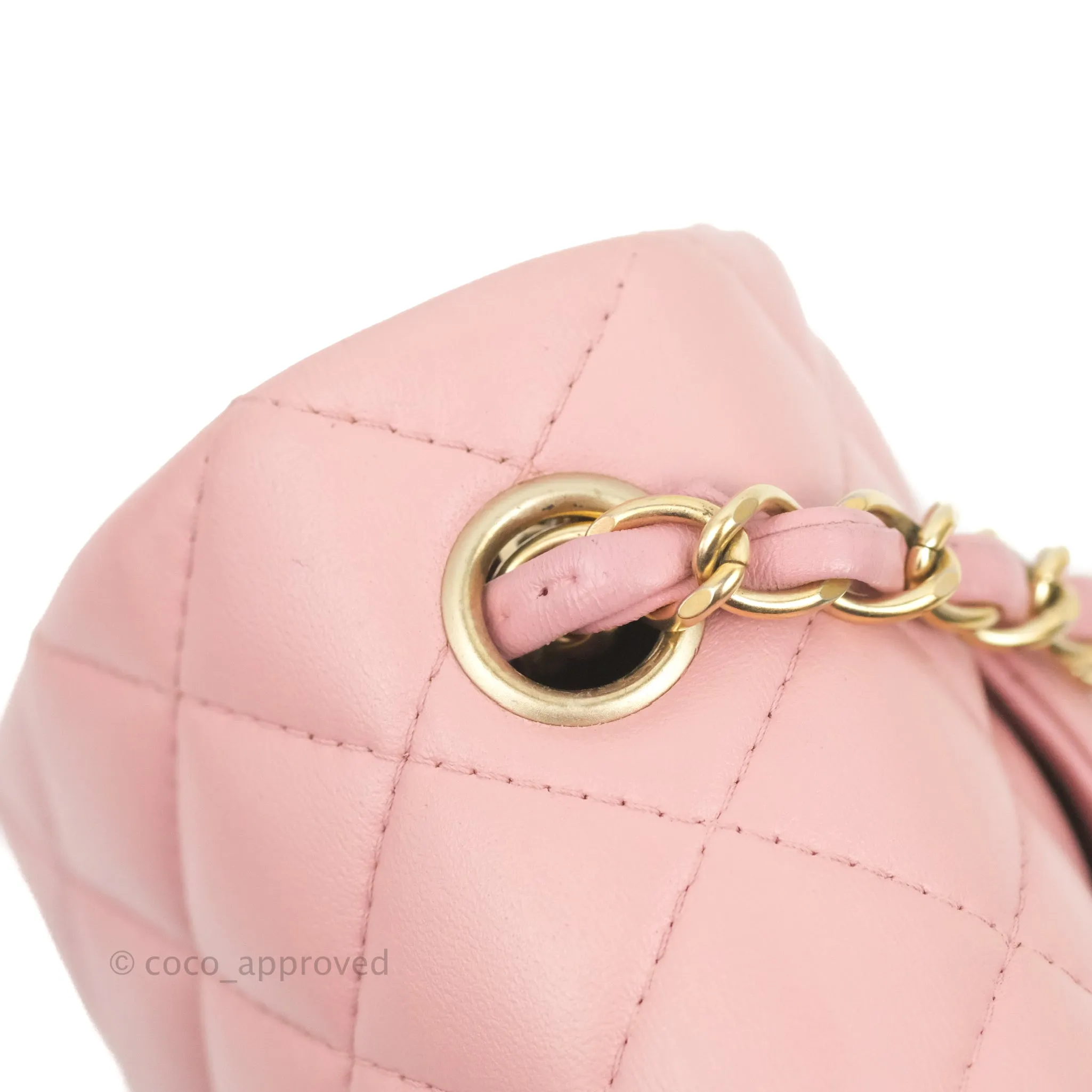 Chanel Quilted Mini Rectangular Flap Pink Lambskin Gold Hardware