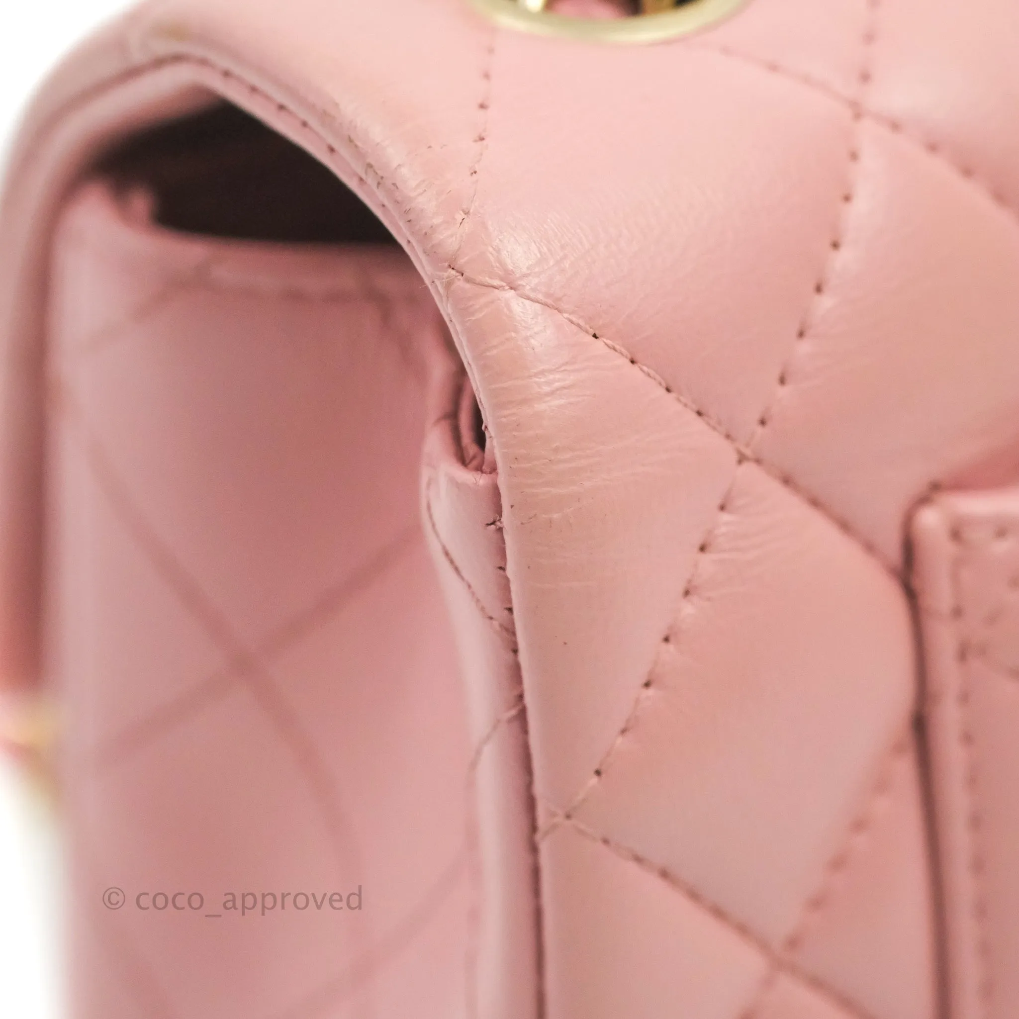 Chanel Quilted Mini Rectangular Flap Pink Lambskin Gold Hardware