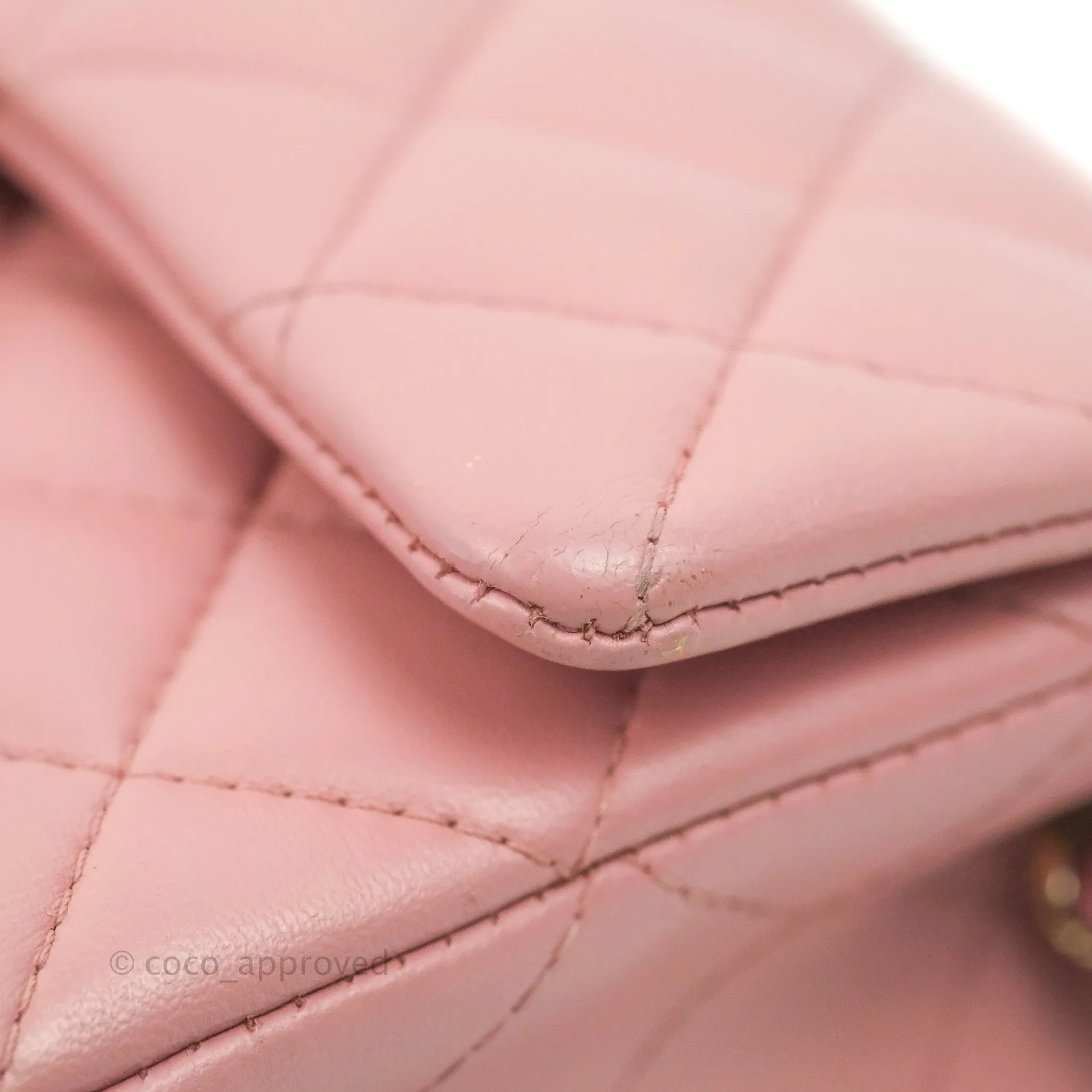 Chanel Quilted Mini Rectangular Flap Pink Lambskin Gold Hardware