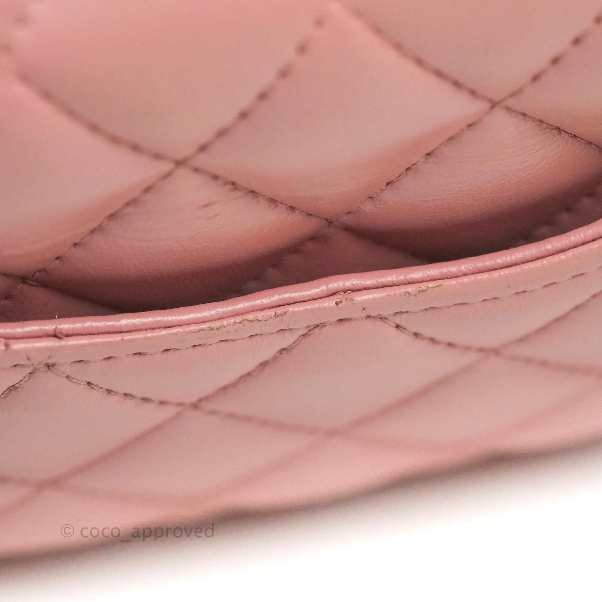 Chanel Quilted Mini Rectangular Flap Pink Lambskin Gold Hardware