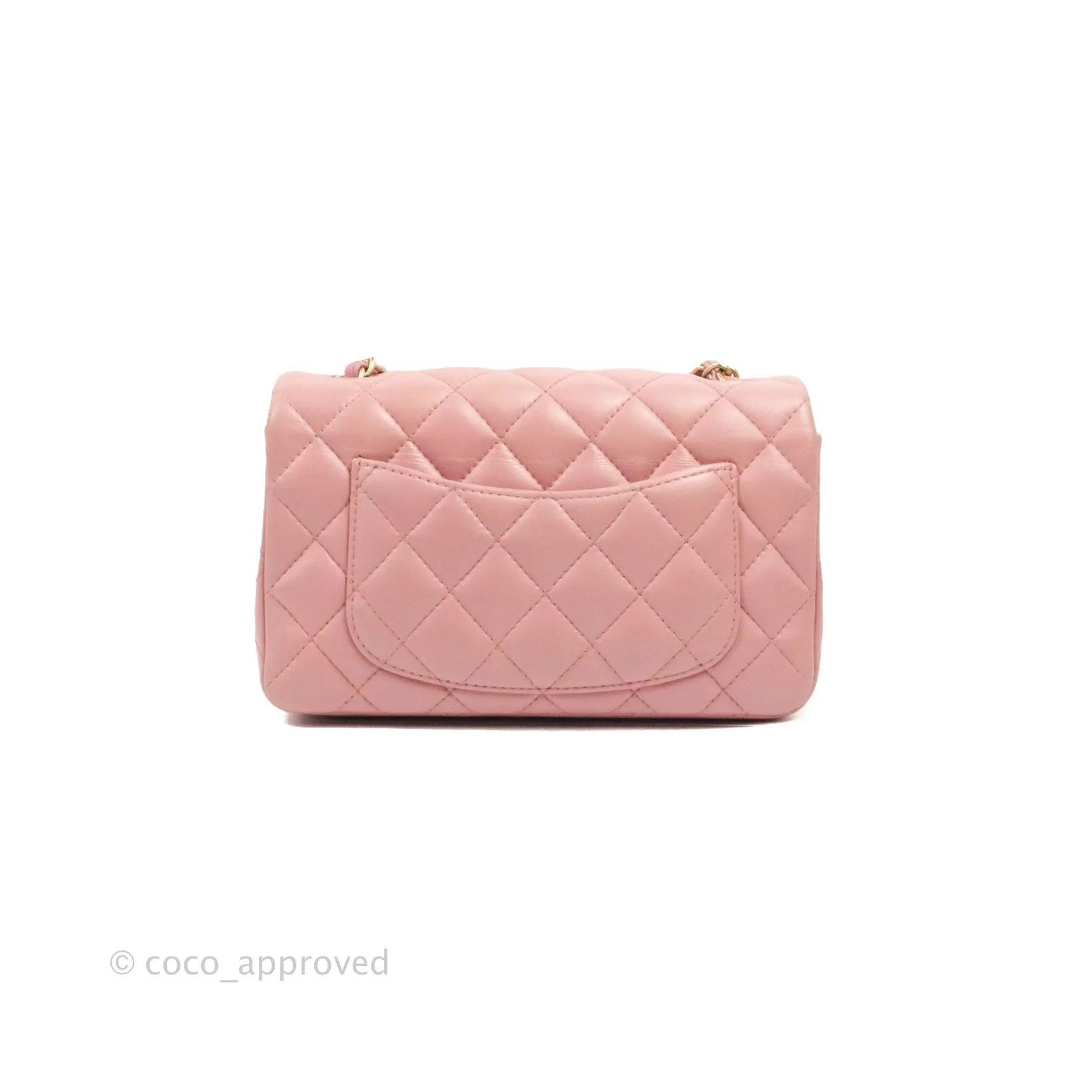 Chanel Quilted Mini Rectangular Flap Pink Lambskin Gold Hardware