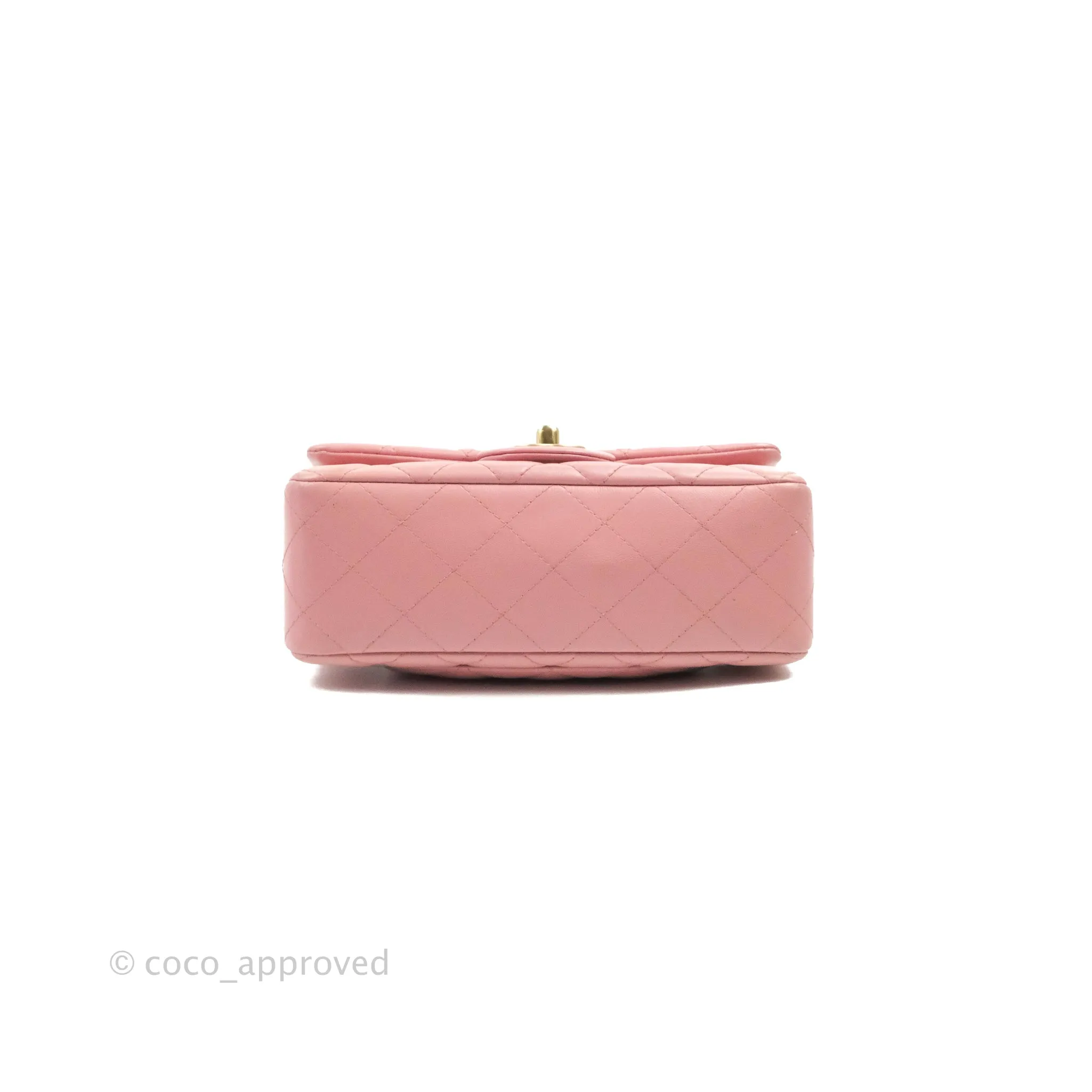 Chanel Quilted Mini Rectangular Flap Pink Lambskin Gold Hardware