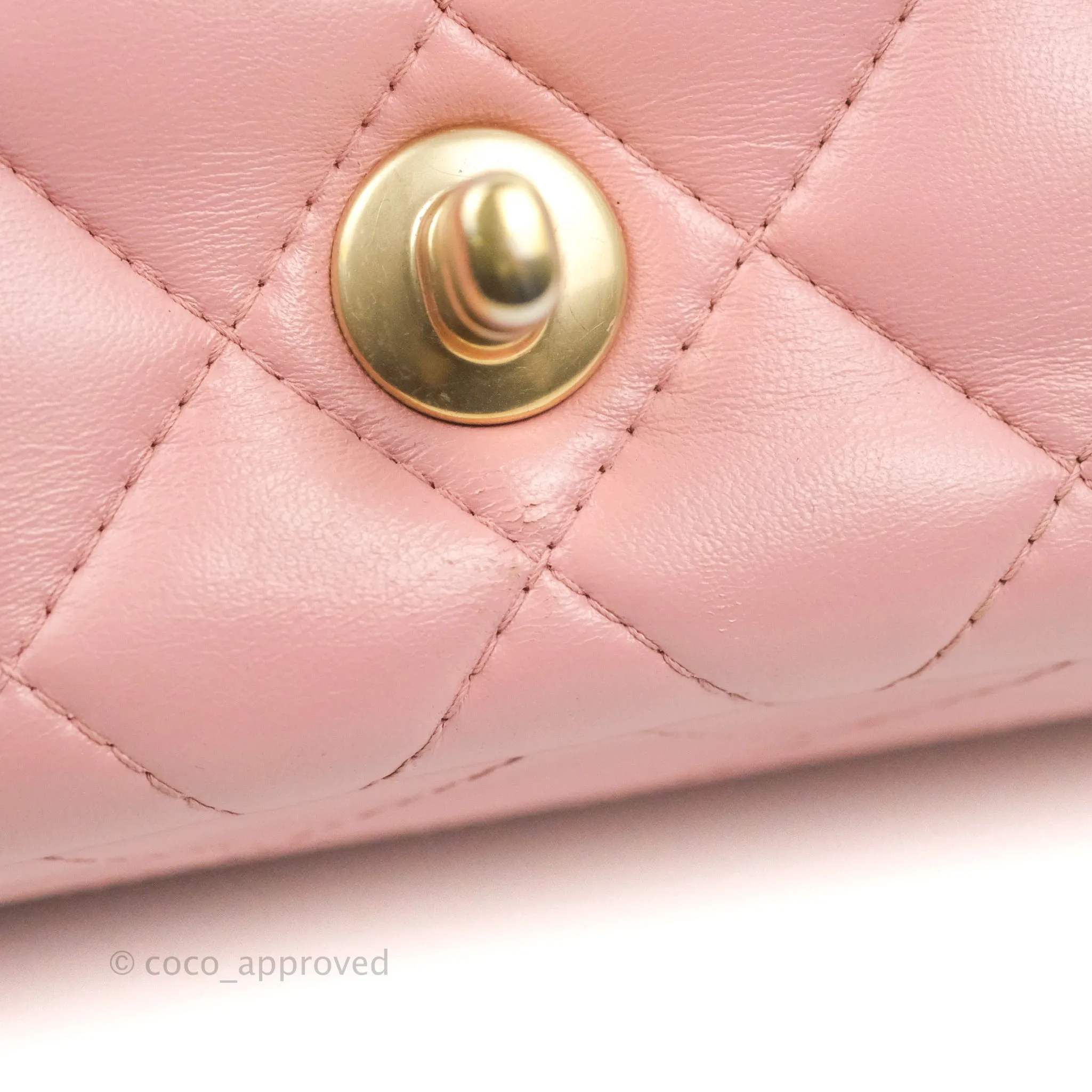 Chanel Quilted Mini Rectangular Flap Pink Lambskin Gold Hardware