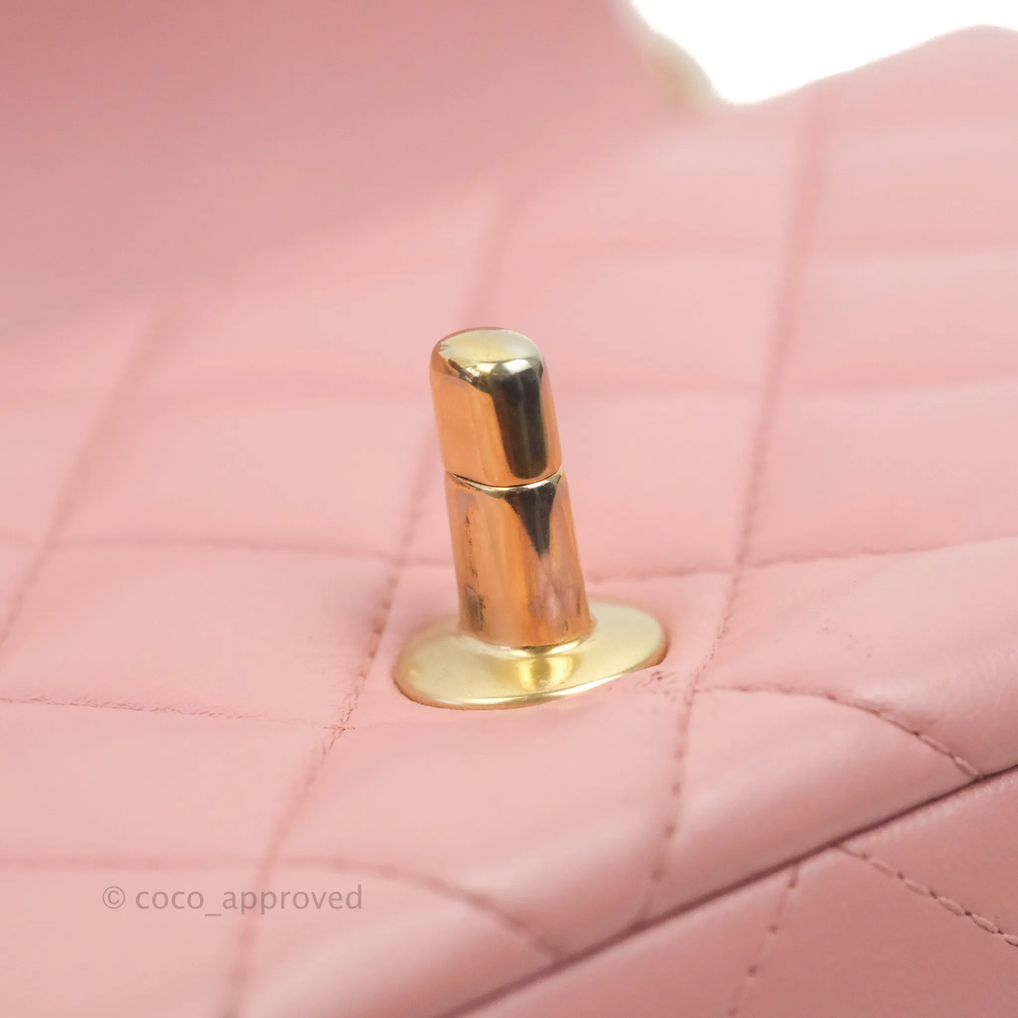 Chanel Quilted Mini Rectangular Flap Pink Lambskin Gold Hardware