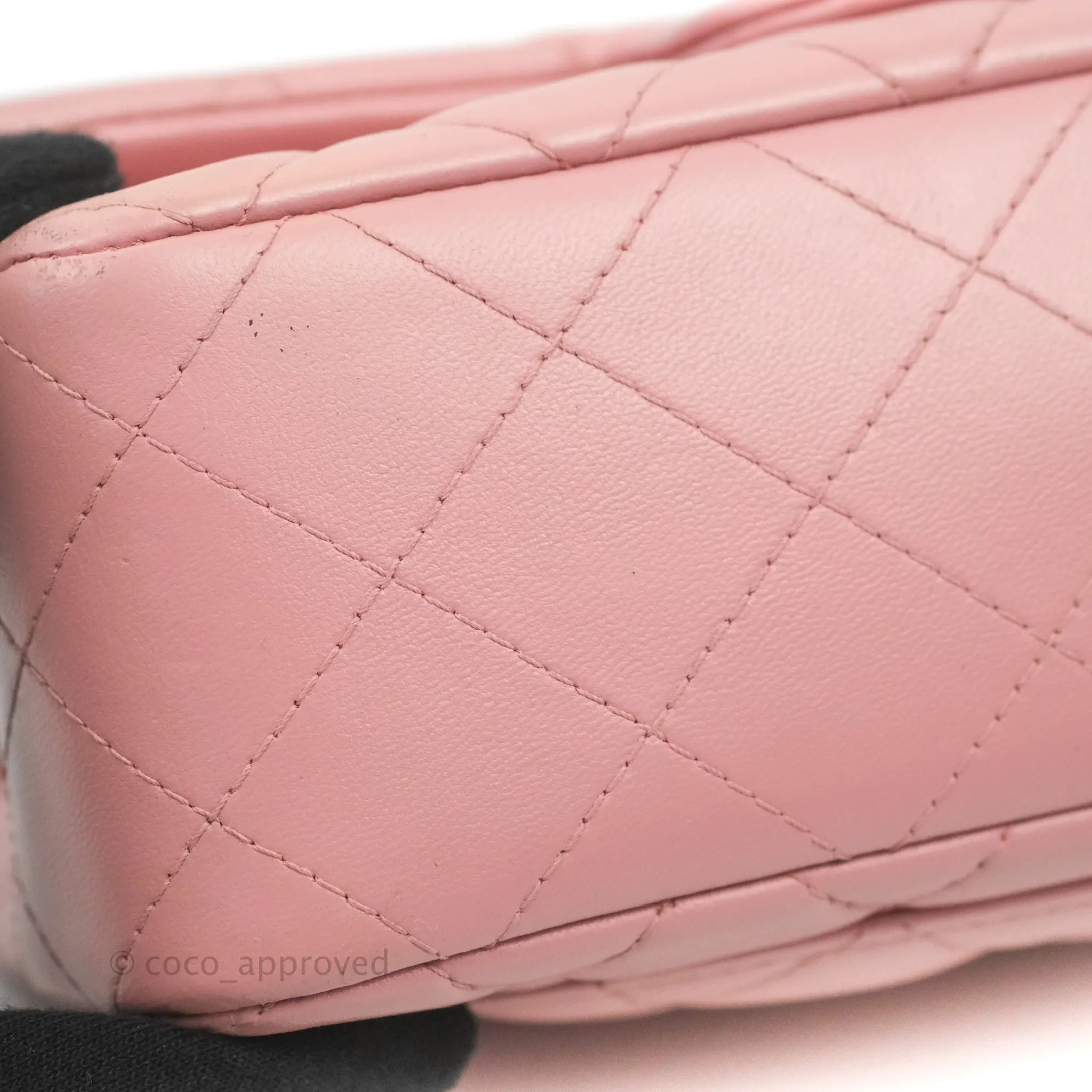 Chanel Quilted Mini Rectangular Flap Pink Lambskin Gold Hardware