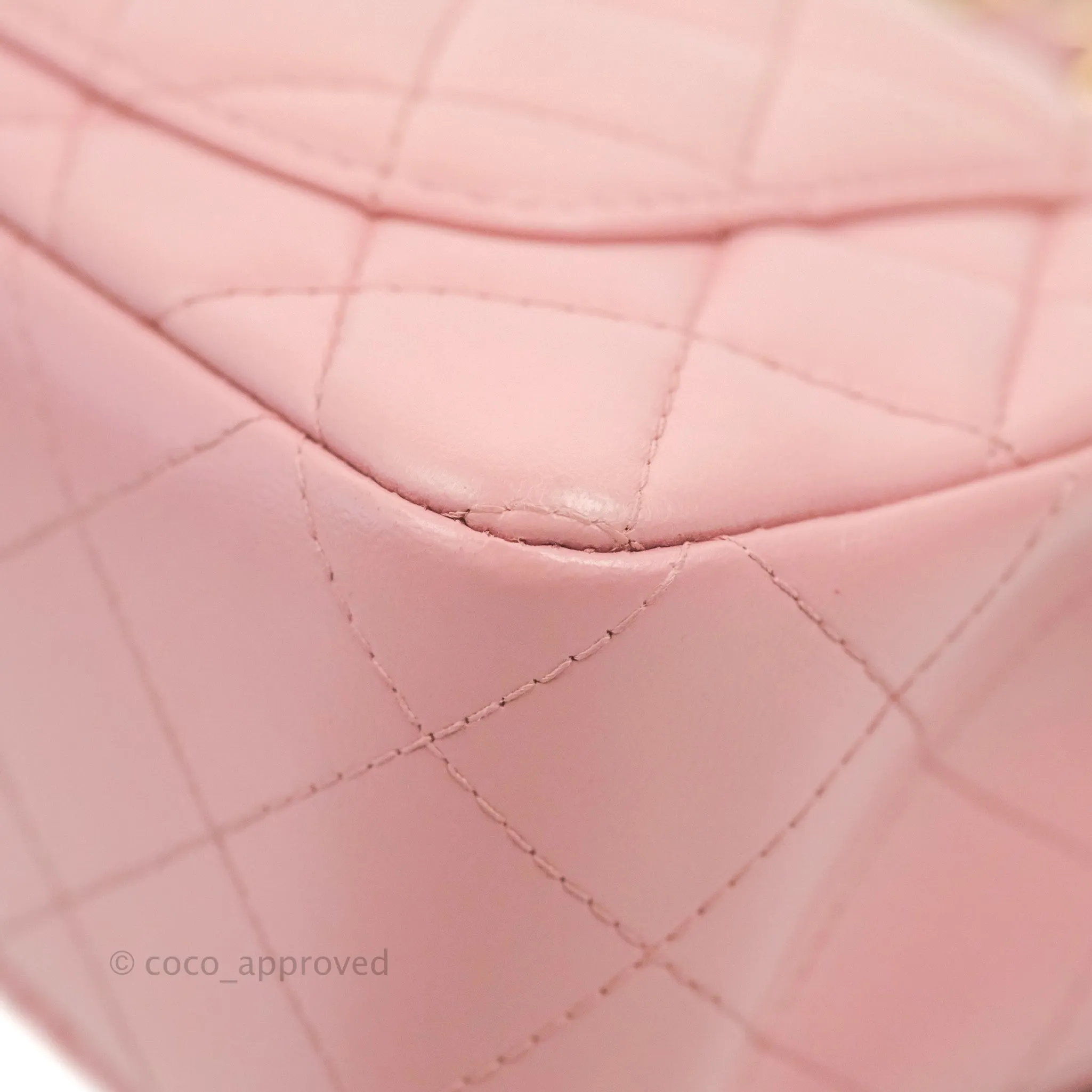 Chanel Quilted Mini Rectangular Flap Pink Lambskin Gold Hardware