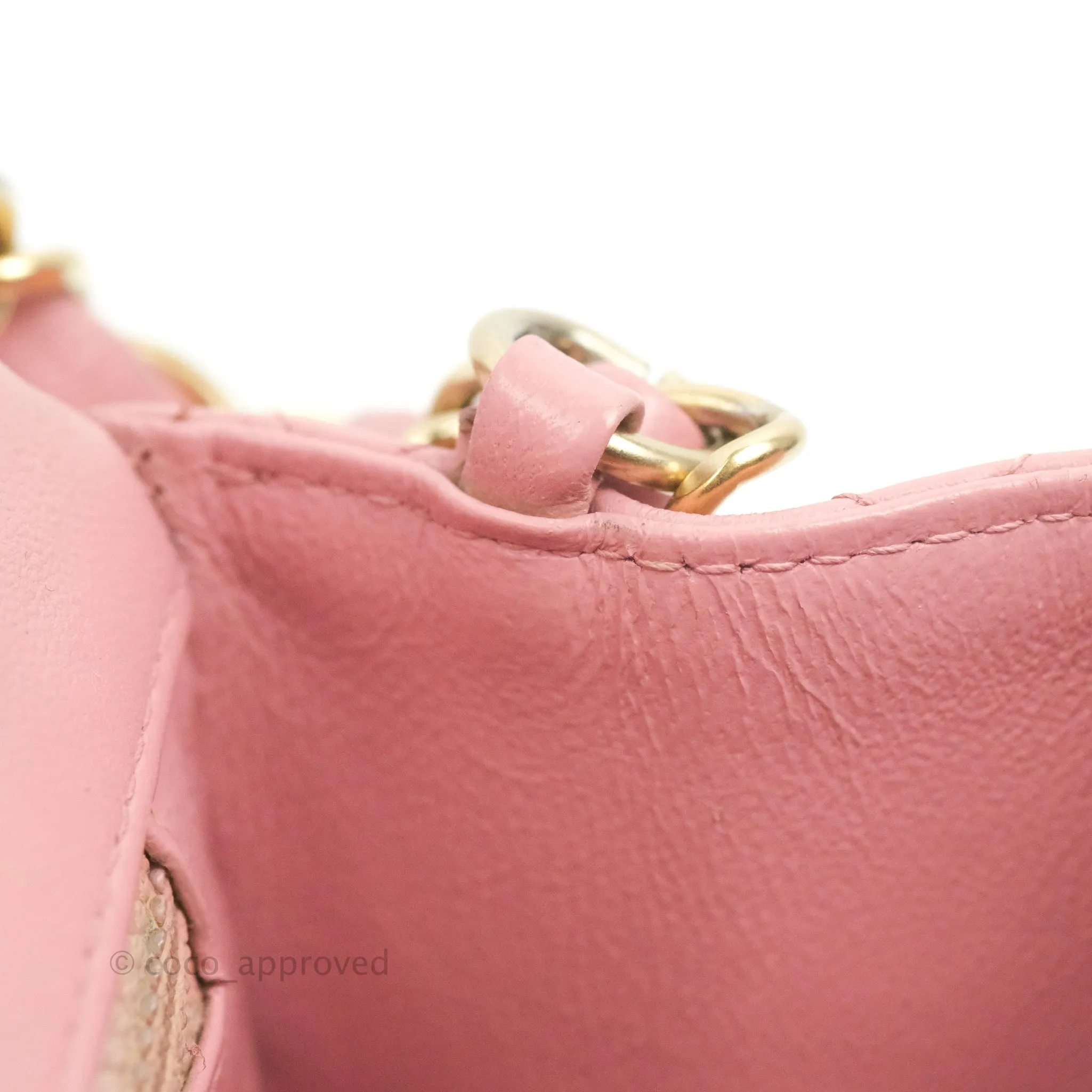 Chanel Quilted Mini Rectangular Flap Pink Lambskin Gold Hardware