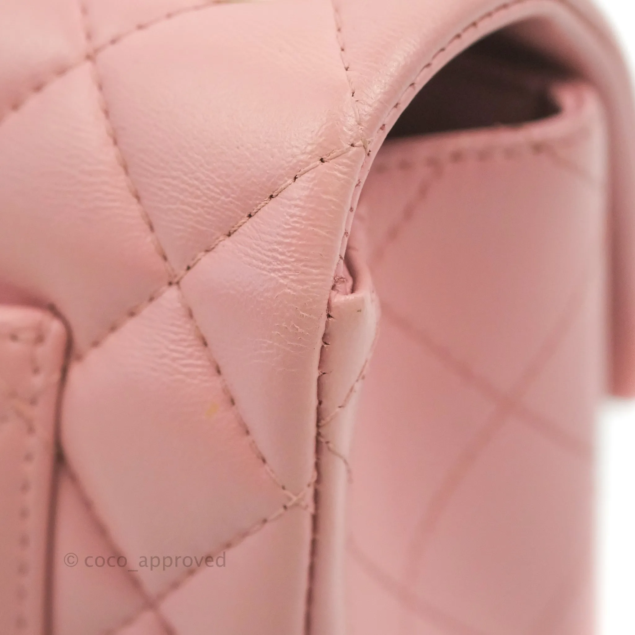 Chanel Quilted Mini Rectangular Flap Pink Lambskin Gold Hardware