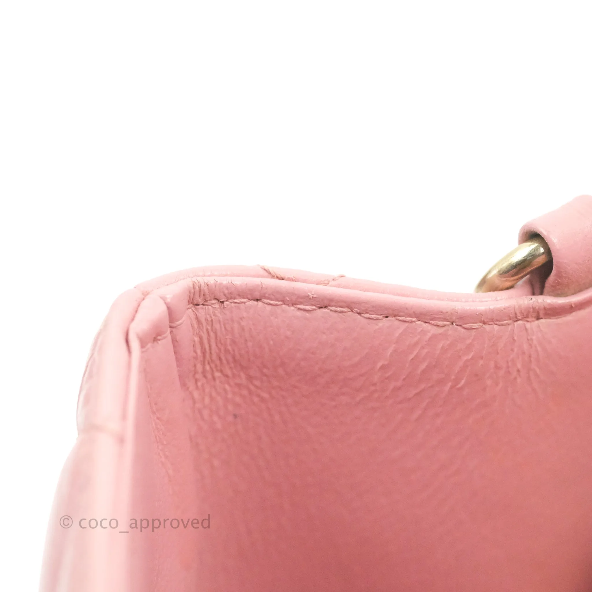 Chanel Quilted Mini Rectangular Flap Pink Lambskin Gold Hardware