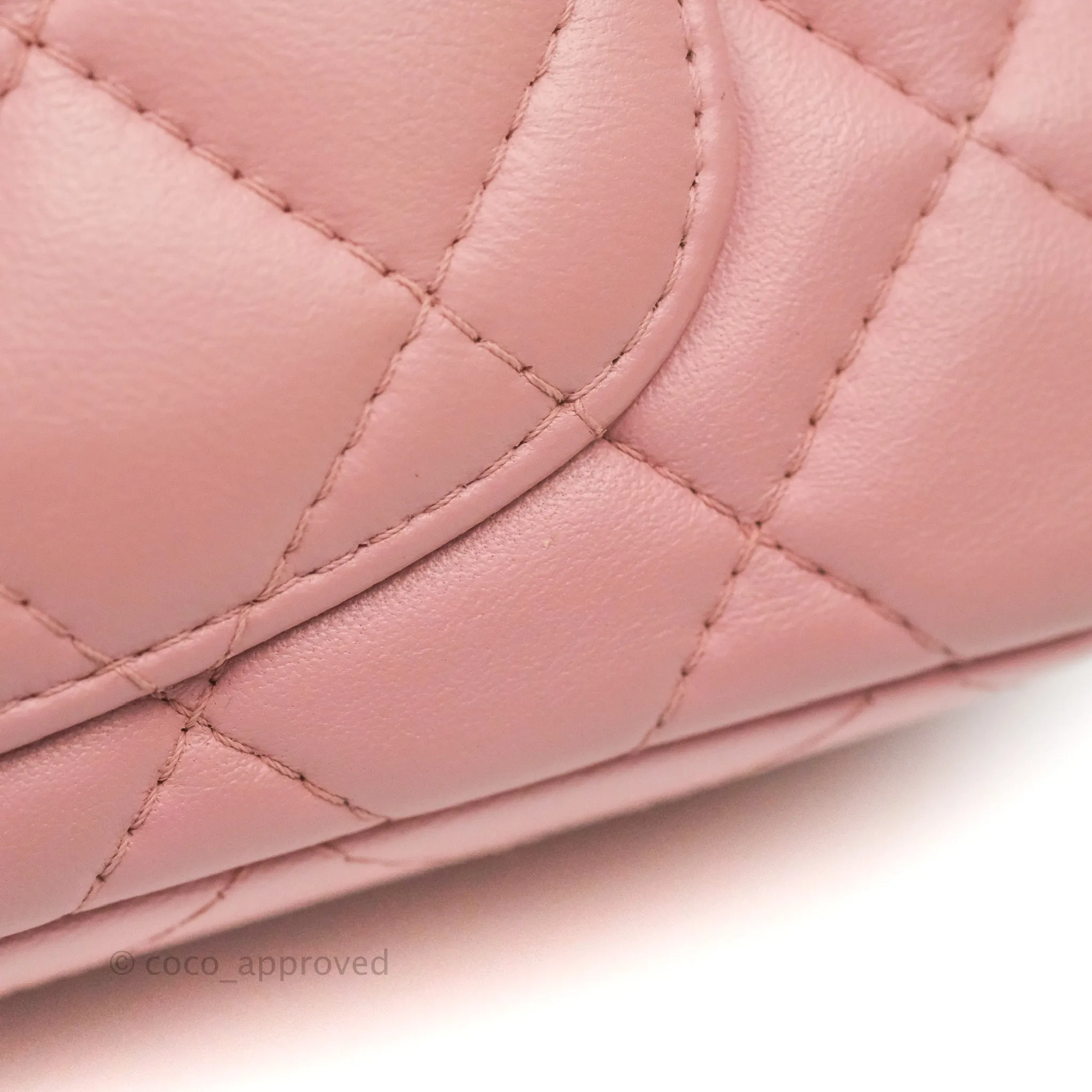 Chanel Quilted Mini Rectangular Flap Pink Lambskin Gold Hardware