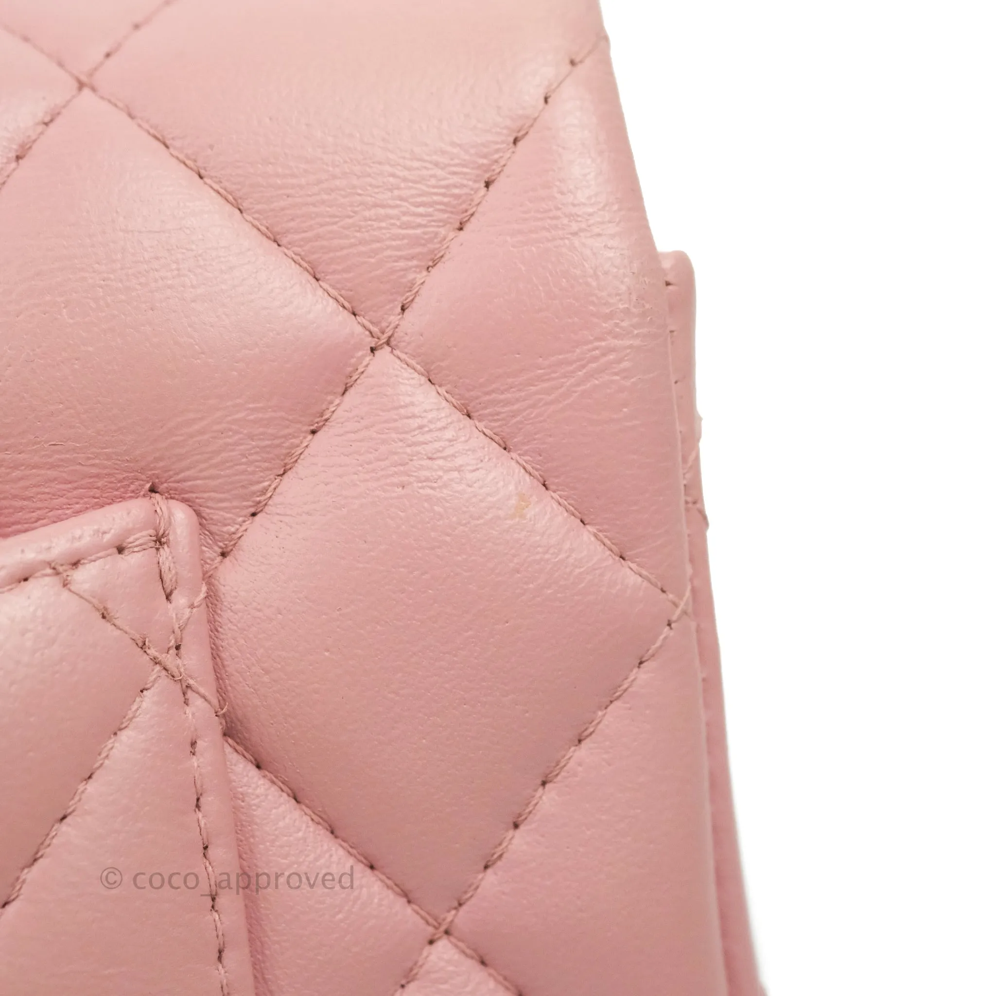 Chanel Quilted Mini Rectangular Flap Pink Lambskin Gold Hardware