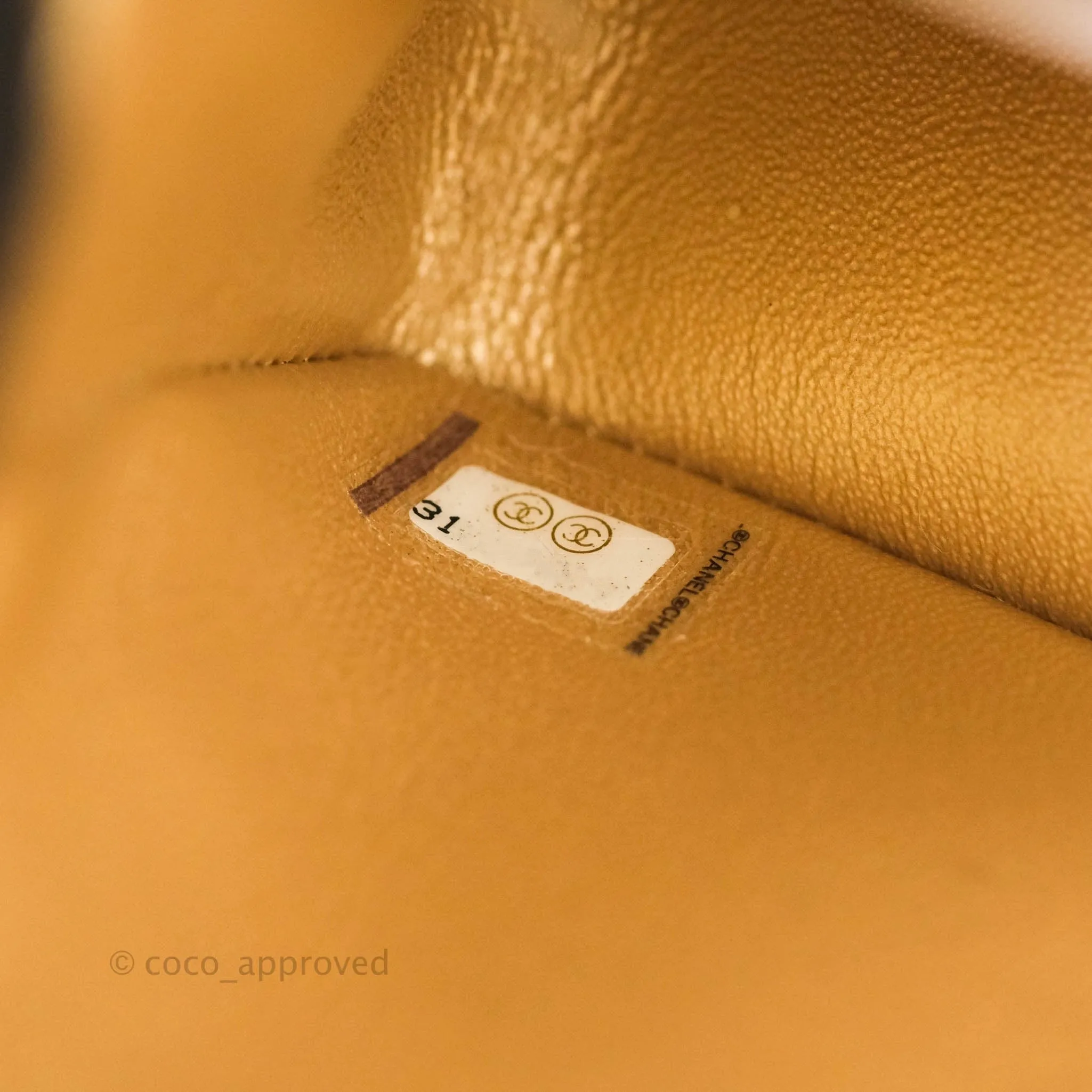 Chanel Quilted Mini Rectangular Iridescent Gold Lambskin Gold Hardware