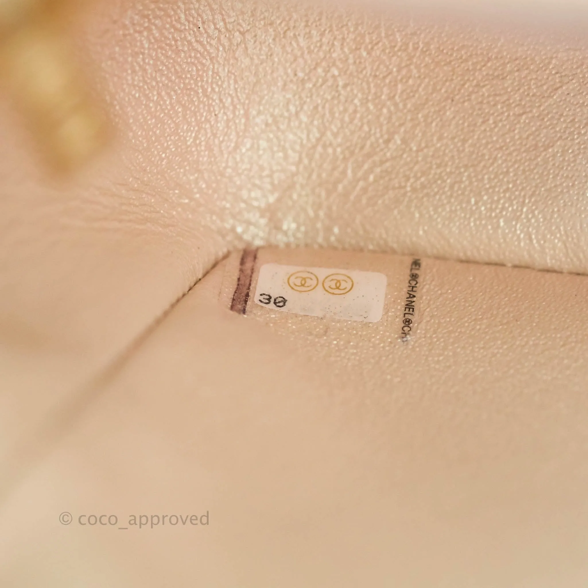 Chanel Quilted Mini Rectangular Iridescent Ivory Lambskin Gold Hardware