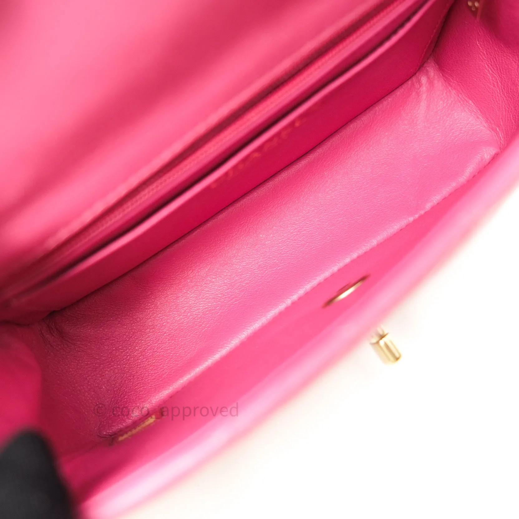 Chanel Quilted Mini Rectangular Pink Lambskin Gold Hardware