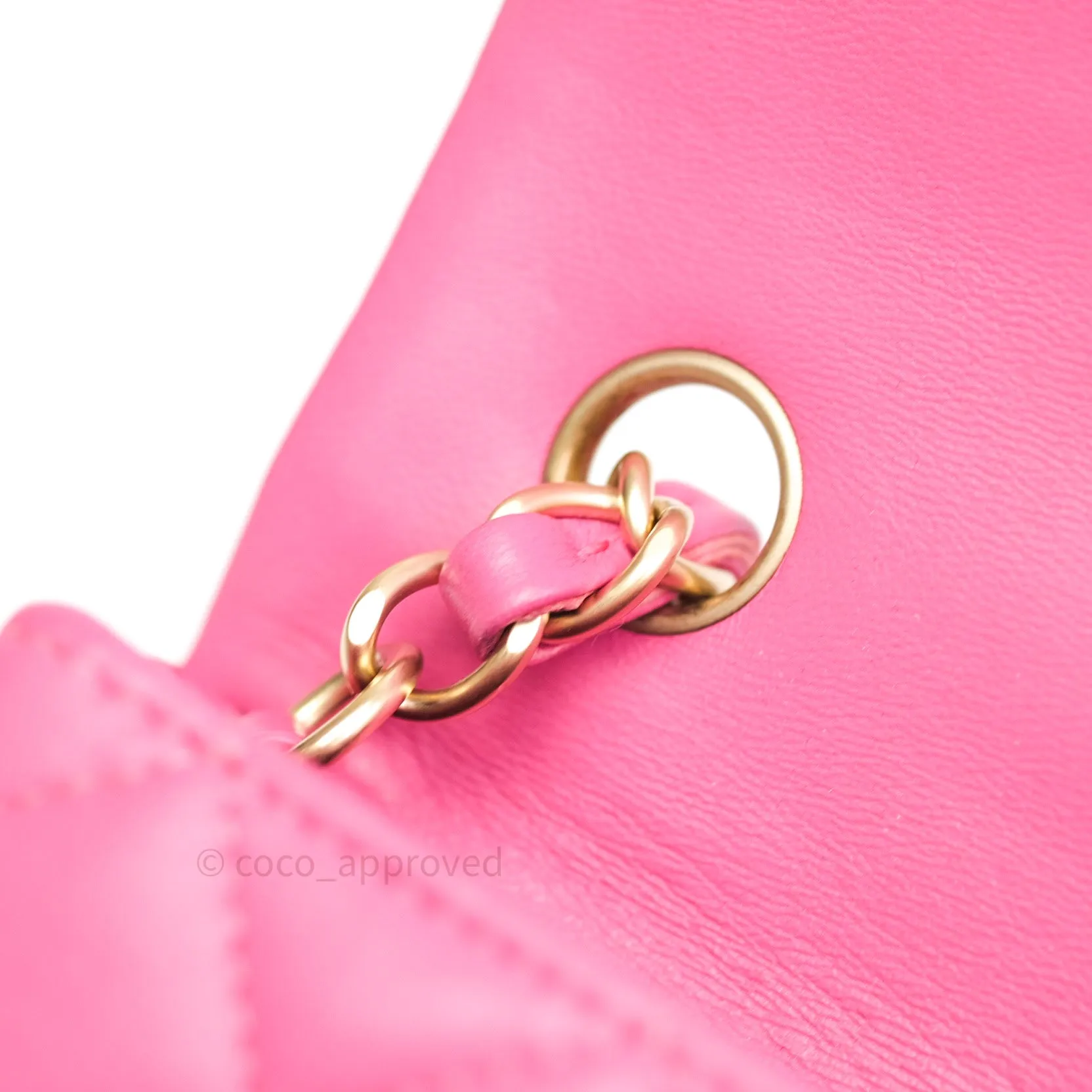 Chanel Quilted Mini Rectangular Pink Lambskin Gold Hardware