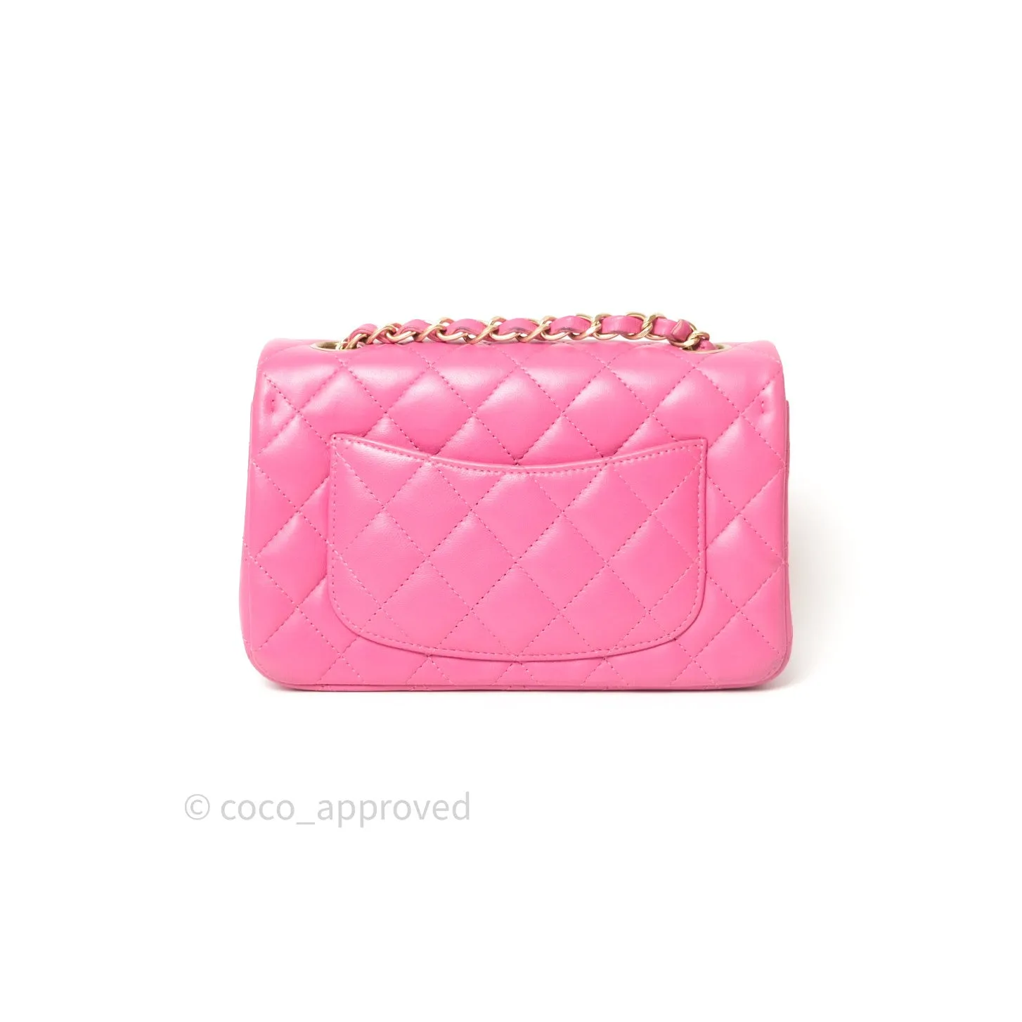 Chanel Quilted Mini Rectangular Pink Lambskin Gold Hardware