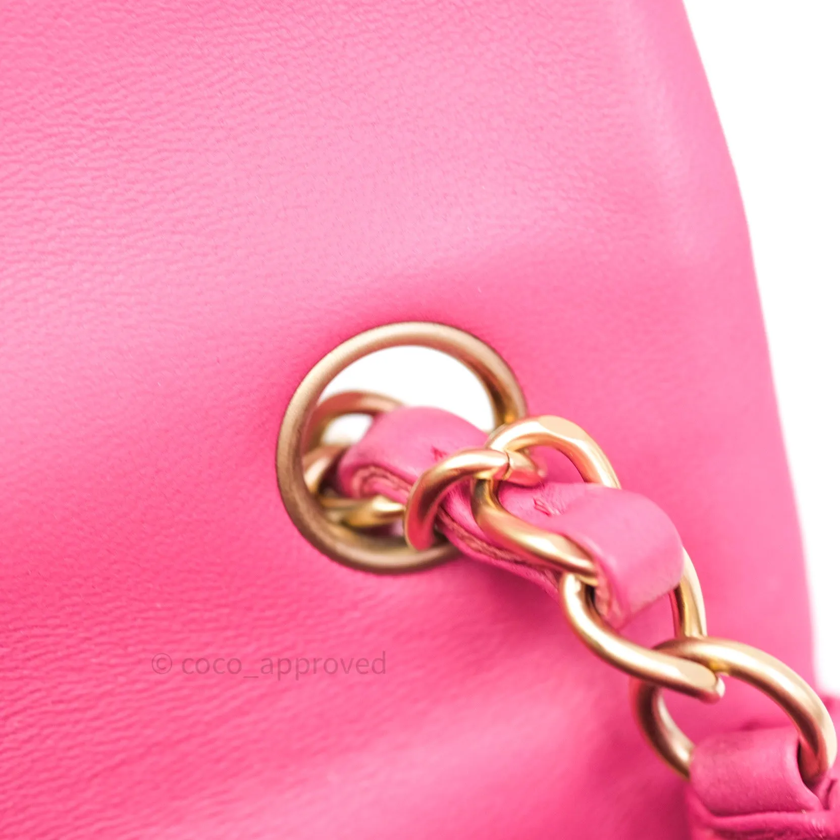 Chanel Quilted Mini Rectangular Pink Lambskin Gold Hardware