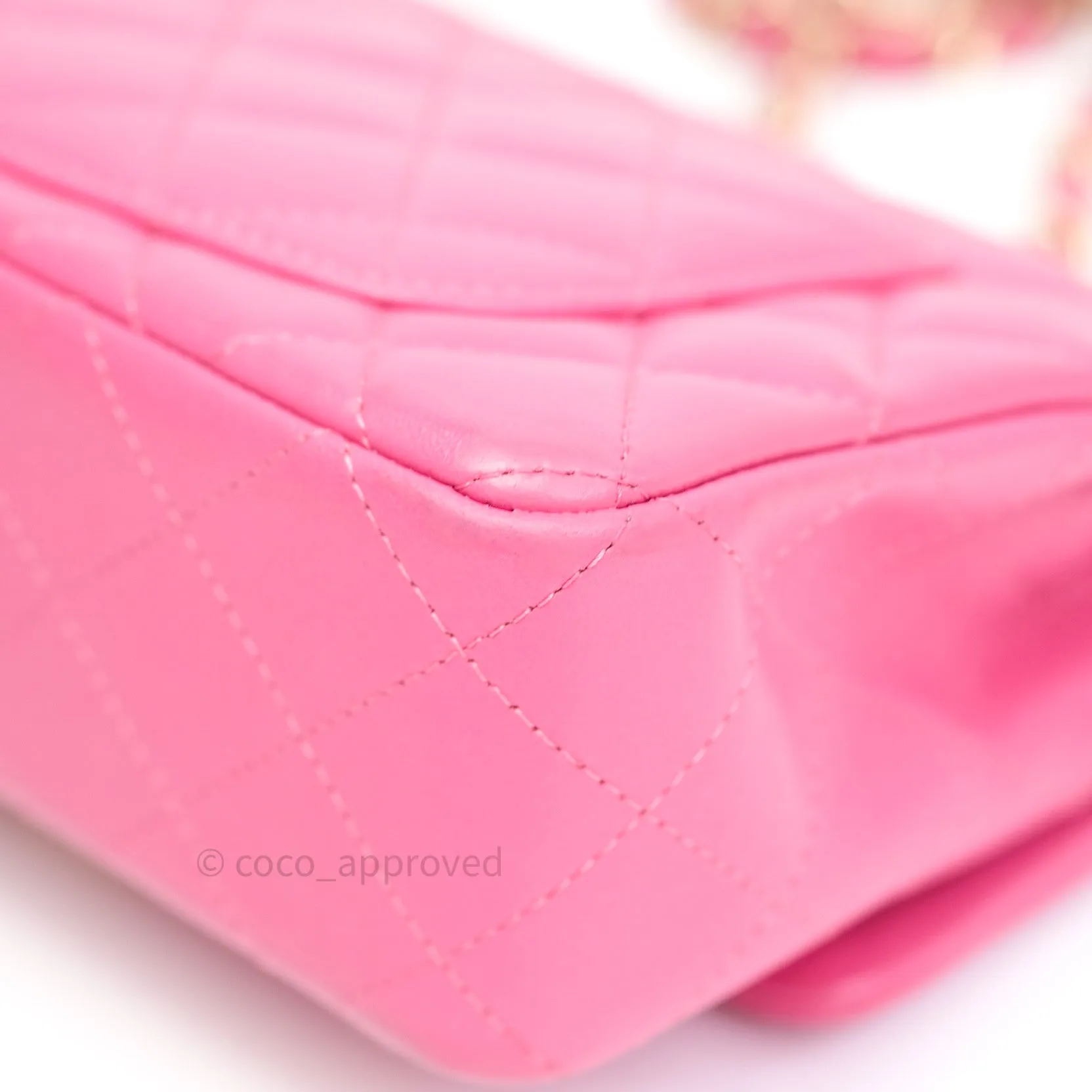 Chanel Quilted Mini Rectangular Pink Lambskin Gold Hardware