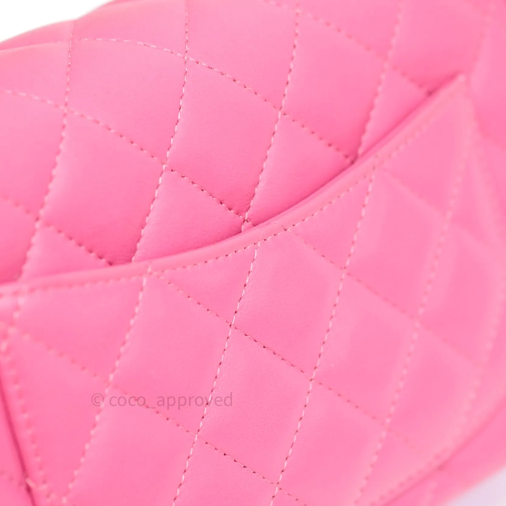 Chanel Quilted Mini Rectangular Pink Lambskin Gold Hardware