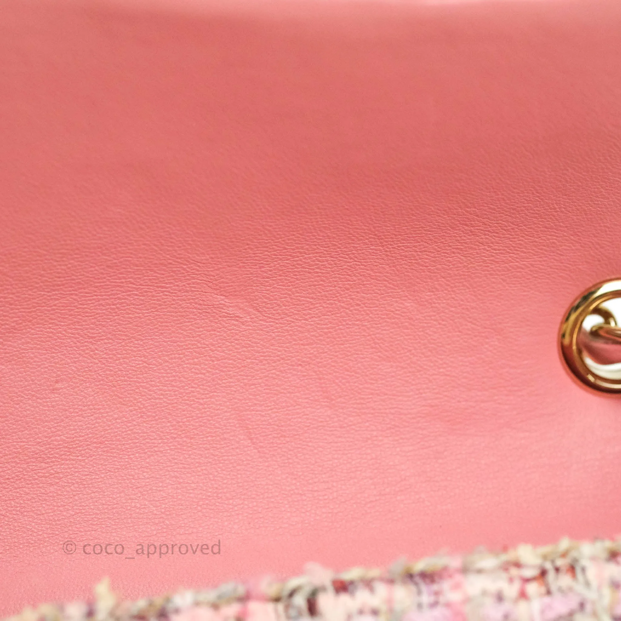 Chanel Quilted Mini Rectangular Pink Tweed Gold Hardware