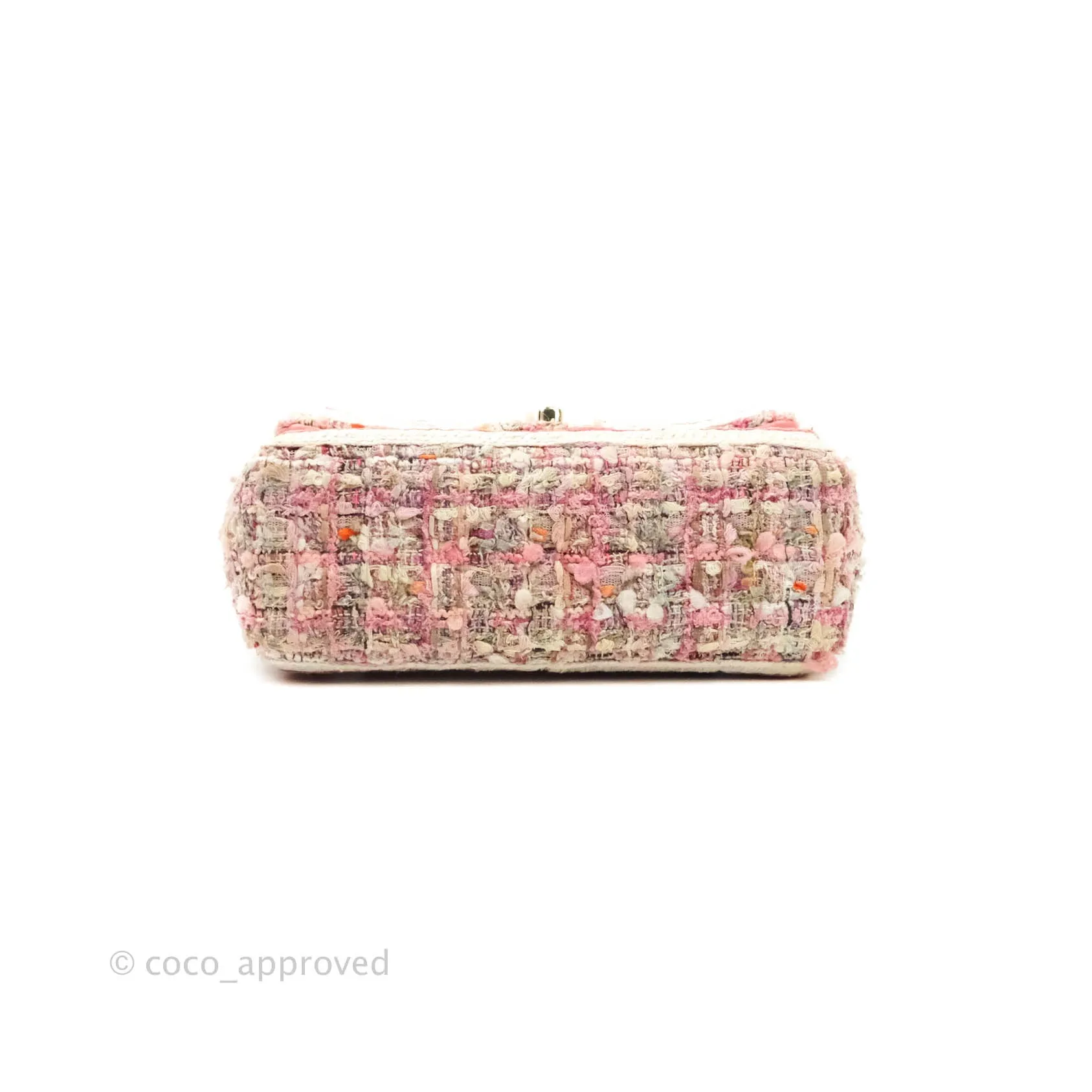 Chanel Quilted Mini Rectangular Pink Tweed Gold Hardware