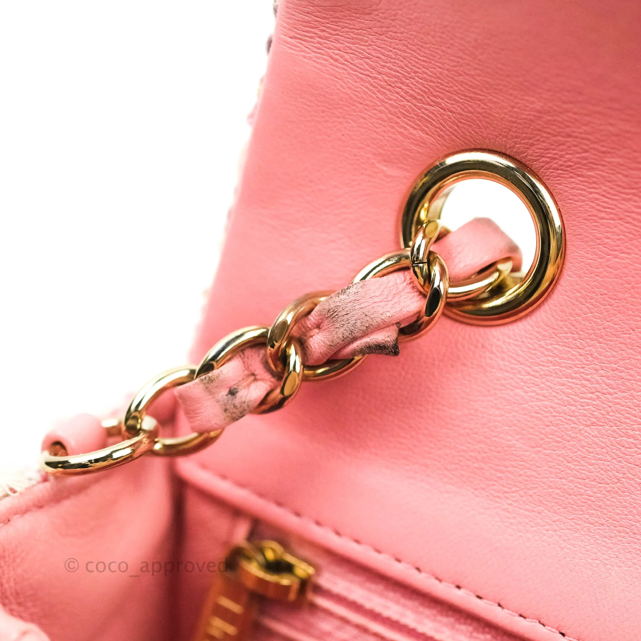 Chanel Quilted Mini Rectangular Pink Tweed Gold Hardware