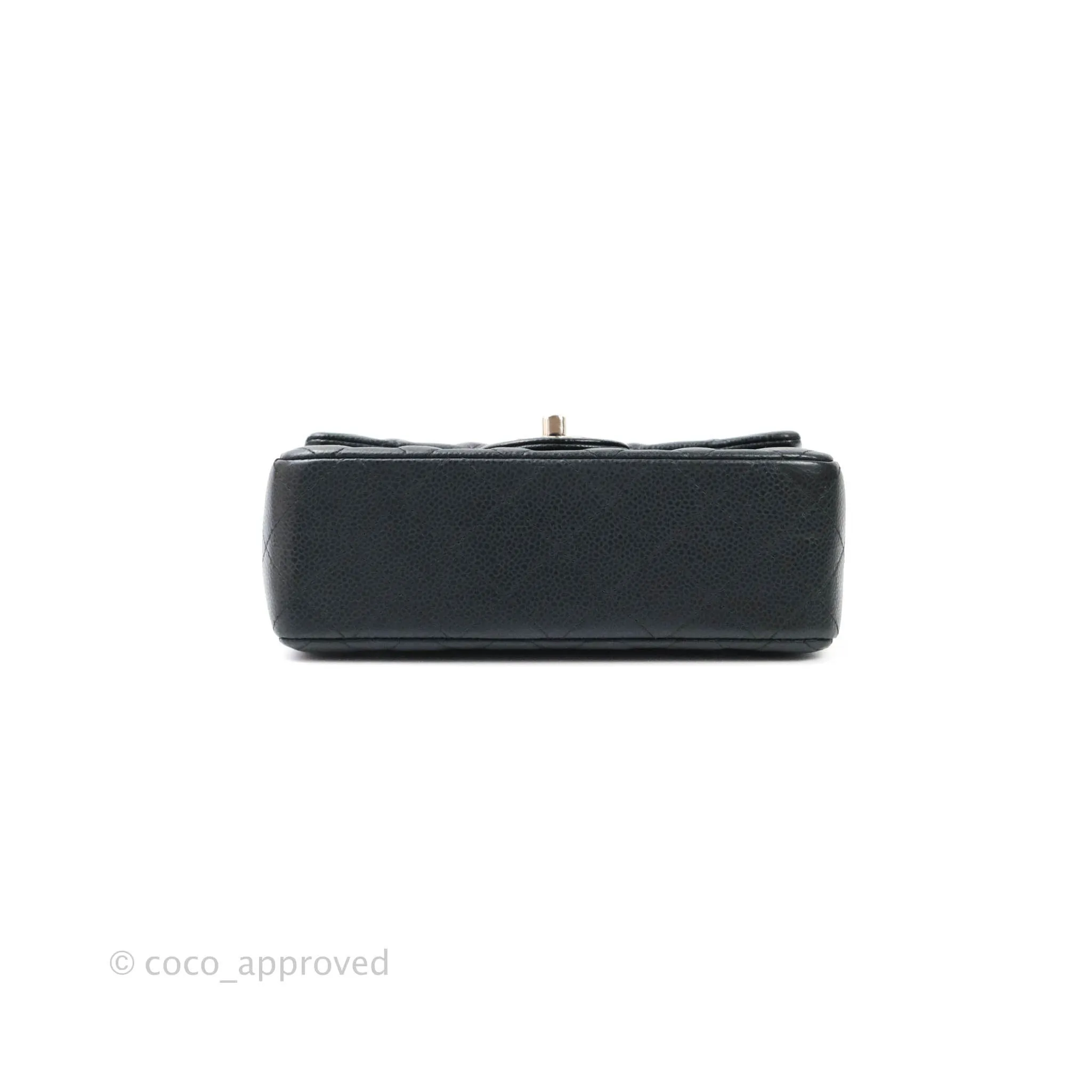 Chanel Quilted Mini Rectangular Very Dark Navy (Look Black) Caviar Ruthenium Hardware