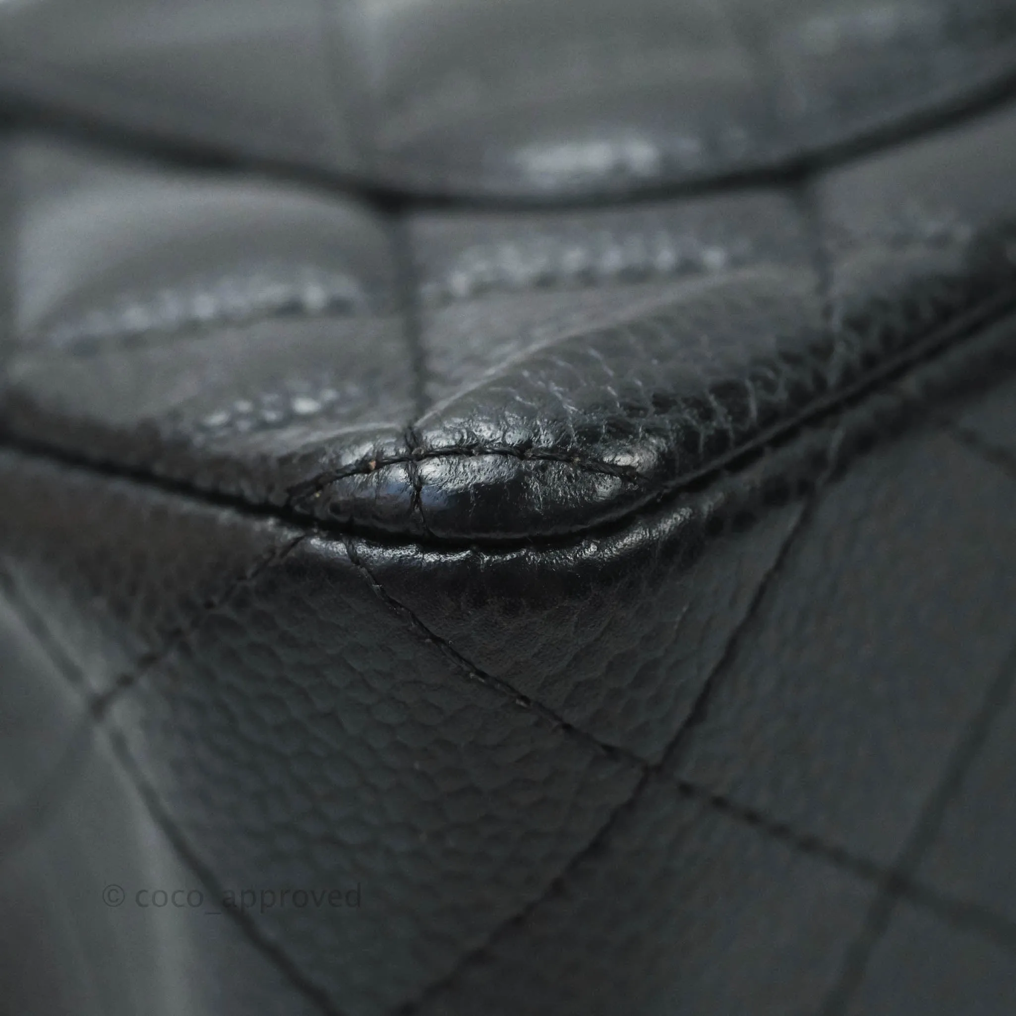 Chanel Quilted Mini Rectangular Very Dark Navy (Look Black) Caviar Ruthenium Hardware